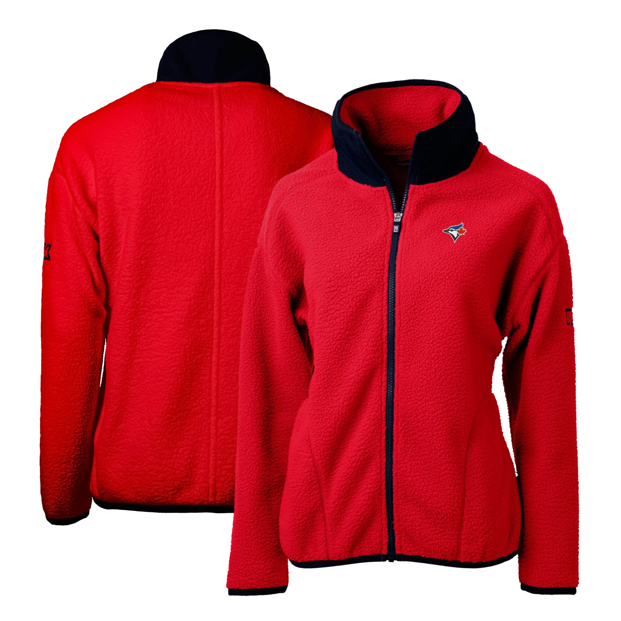 Women's Toronto Blue Jays Cutter & Buck Red Cascade Eco Sherpa Fleece Full-Zip Jacket