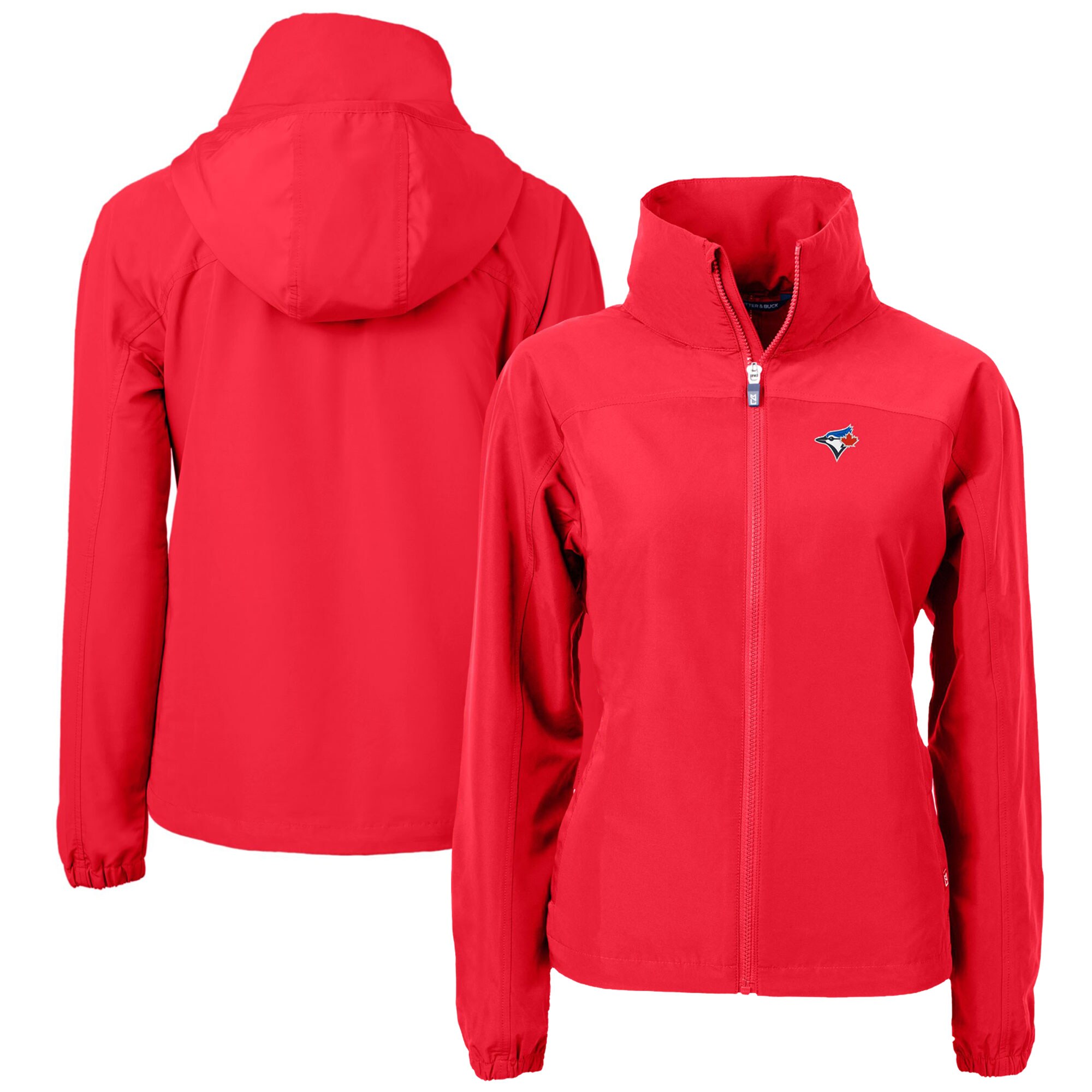 Women's Toronto Blue Jays  Cutter & Buck Red Charter Eco Recycled Full-Zip Jacket