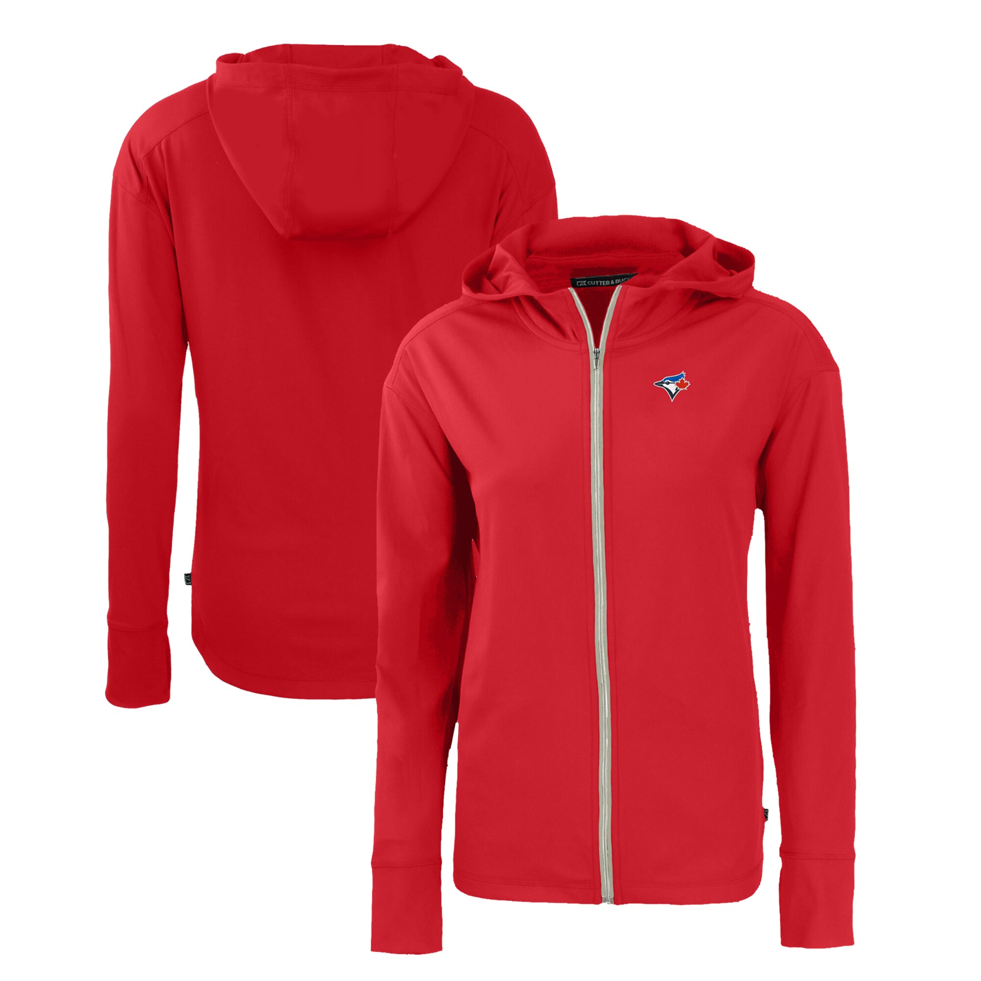 Women's Toronto Blue Jays  Cutter & Buck Red Daybreak Eco Recycled Full-Zip Hoodie