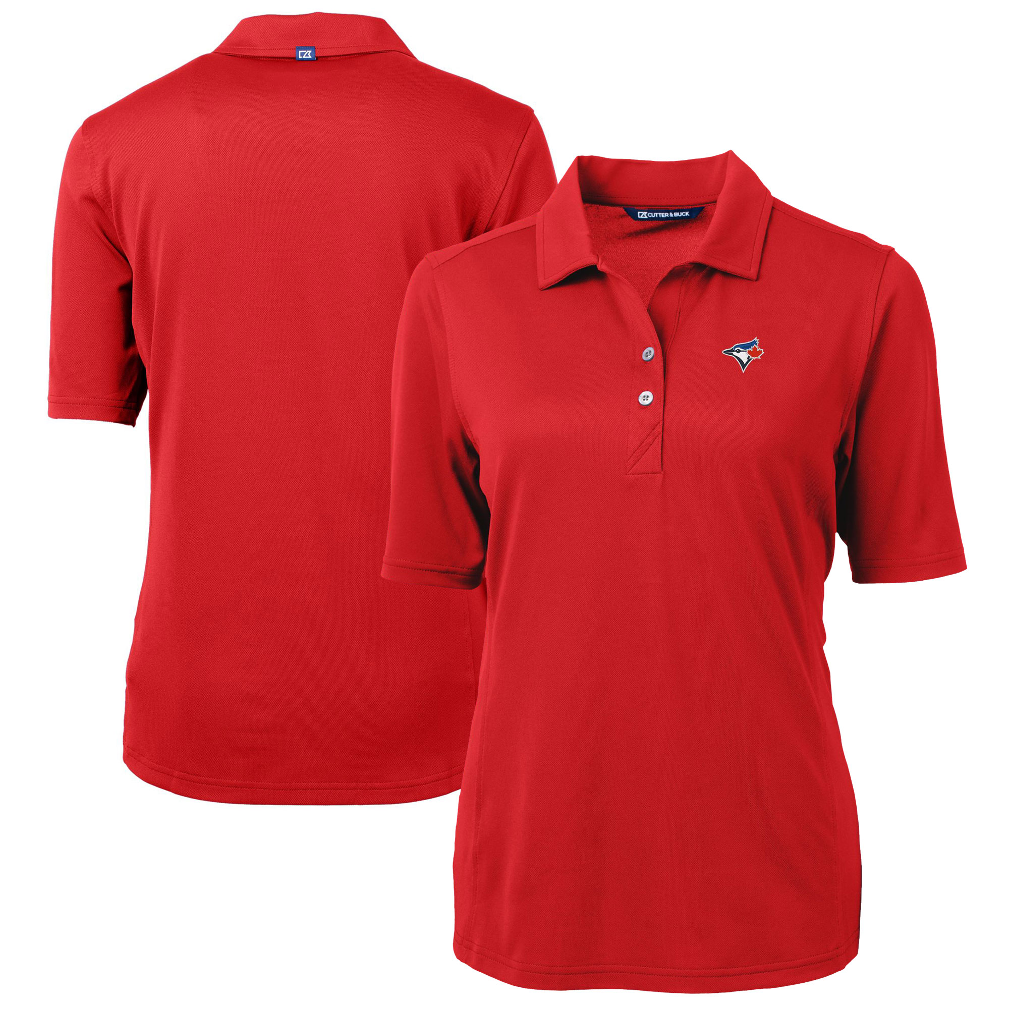 Women's Toronto Blue Jays  Cutter & Buck Red DryTec Virtue Eco Pique Recycled Polo