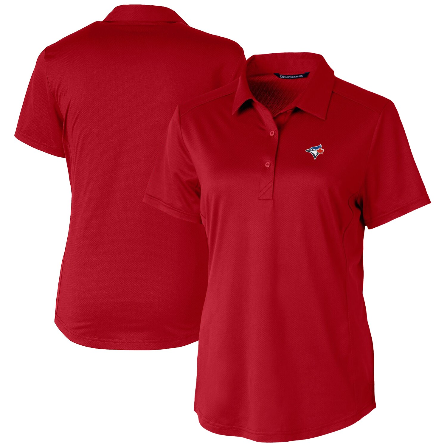 Women's Toronto Blue Jays Cutter & Buck Red Prospect Textured Stretch Polo