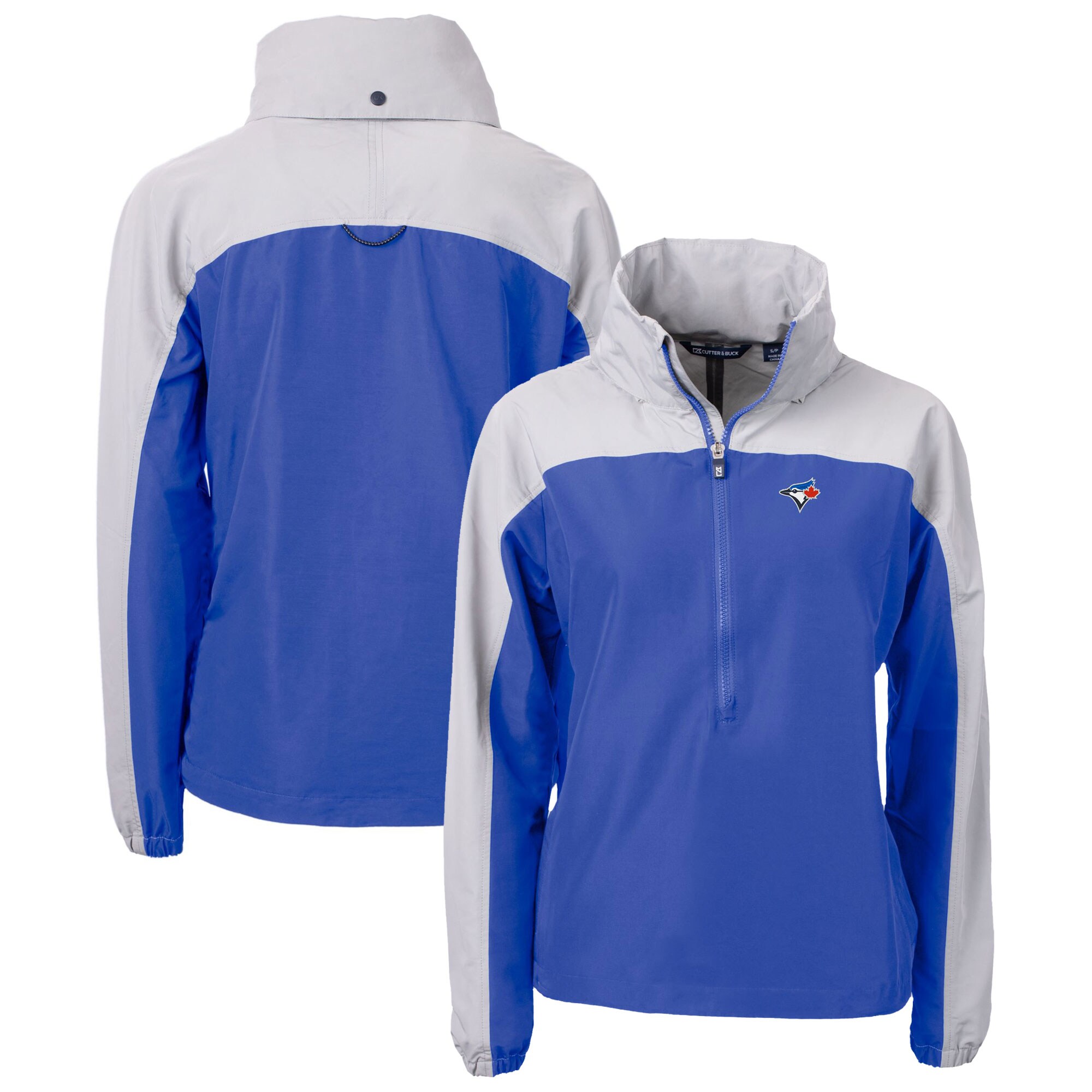 Women's Toronto Blue Jays Cutter & Buck Royal Charter Eco Recycled Half-Zip Anorak Jacket