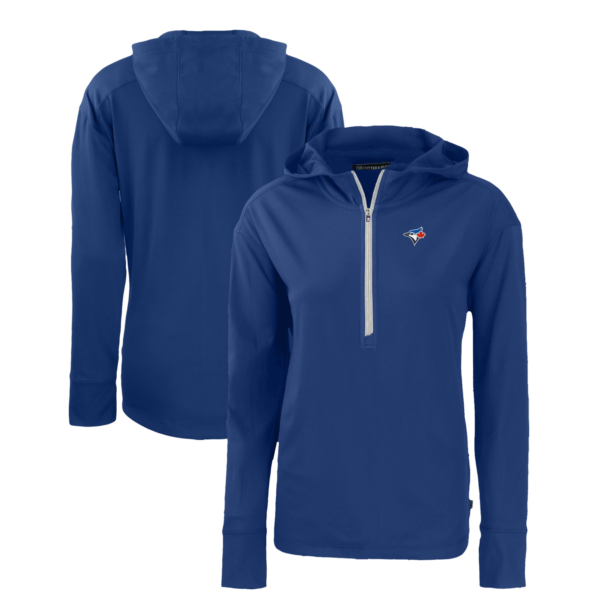 Women's Toronto Blue Jays  Cutter & Buck Royal Daybreak Eco Recycled Half-Zip Hoodie