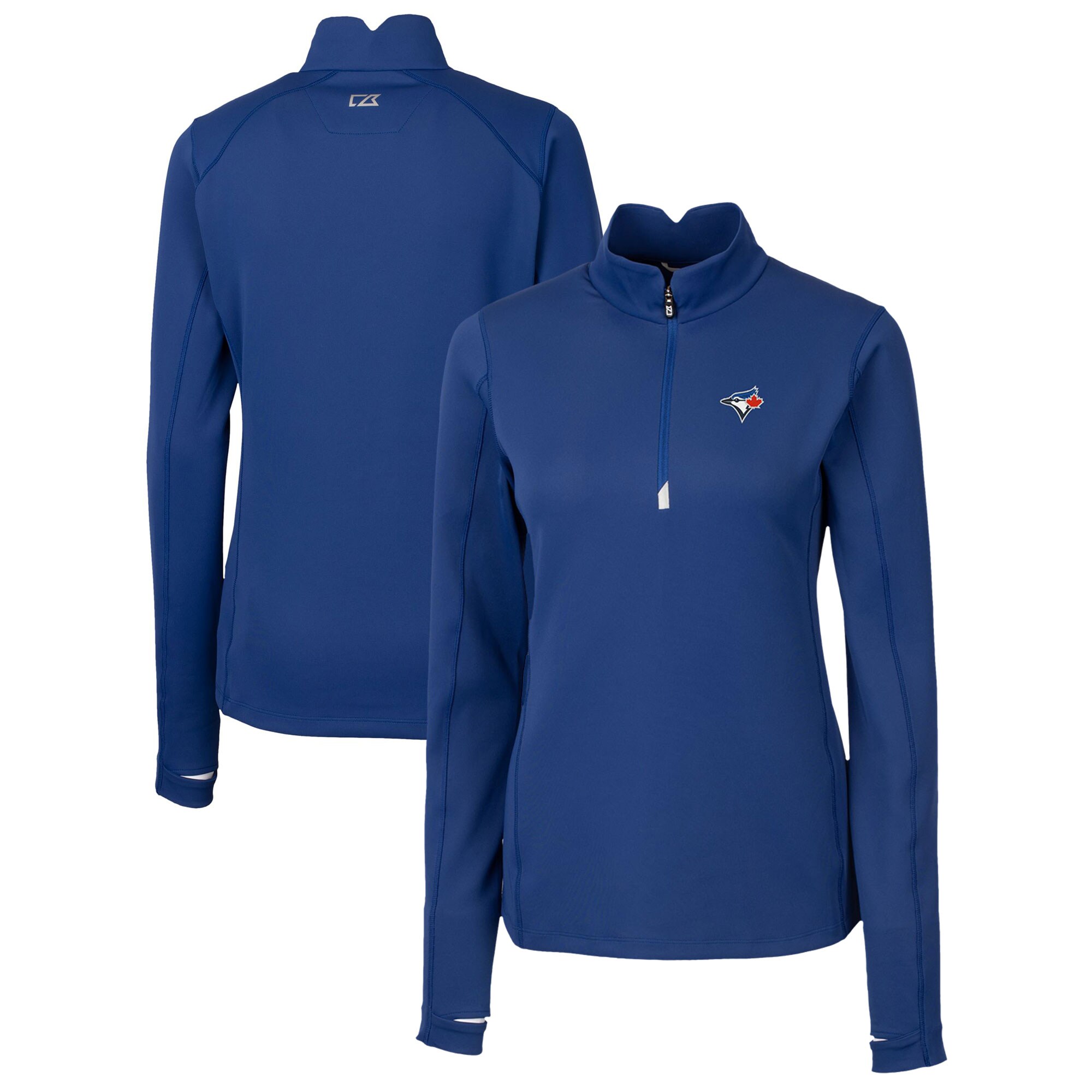 Women's Toronto Blue Jays  Cutter & Buck Royal DryTec Traverse Stretch Quarter-Zip Pullover Top