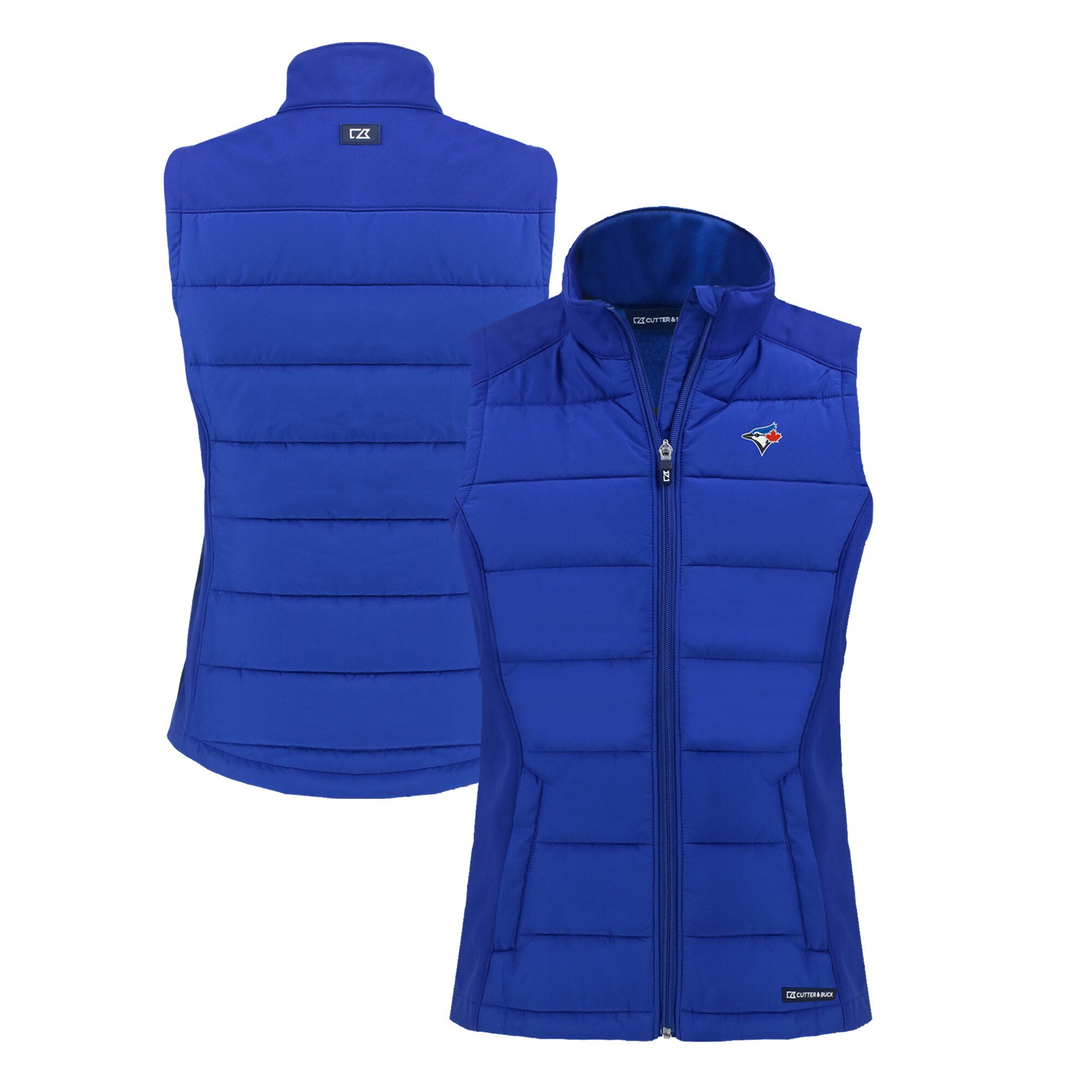 Women's Toronto Blue Jays  Cutter & Buck Royal Evoke Hybrid Eco Softshell Recycled Full-Zip Vest
