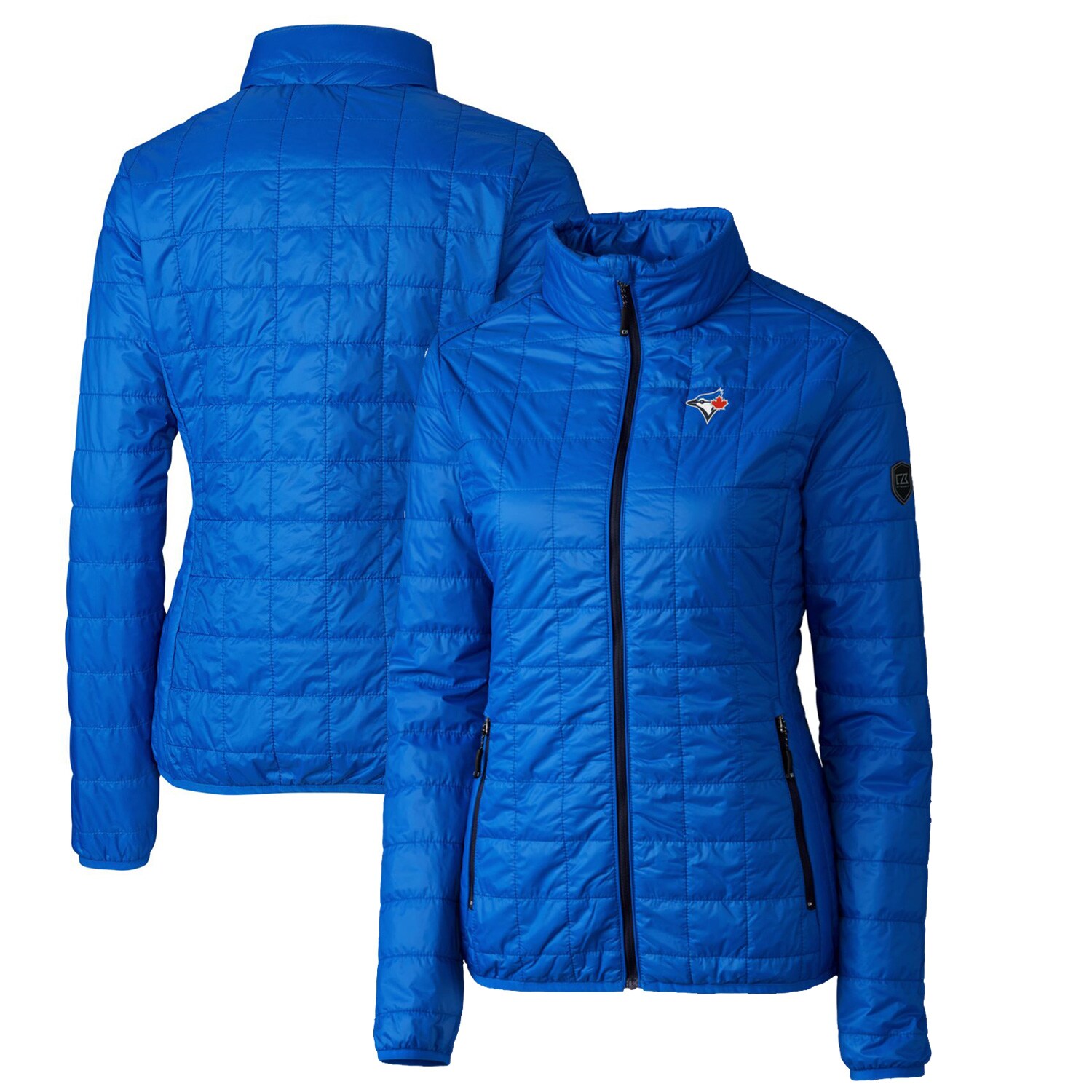 Women's Toronto Blue Jays Cutter & Buck Royal Rainier PrimaLoft Eco Full-Zip Puffer Jacket