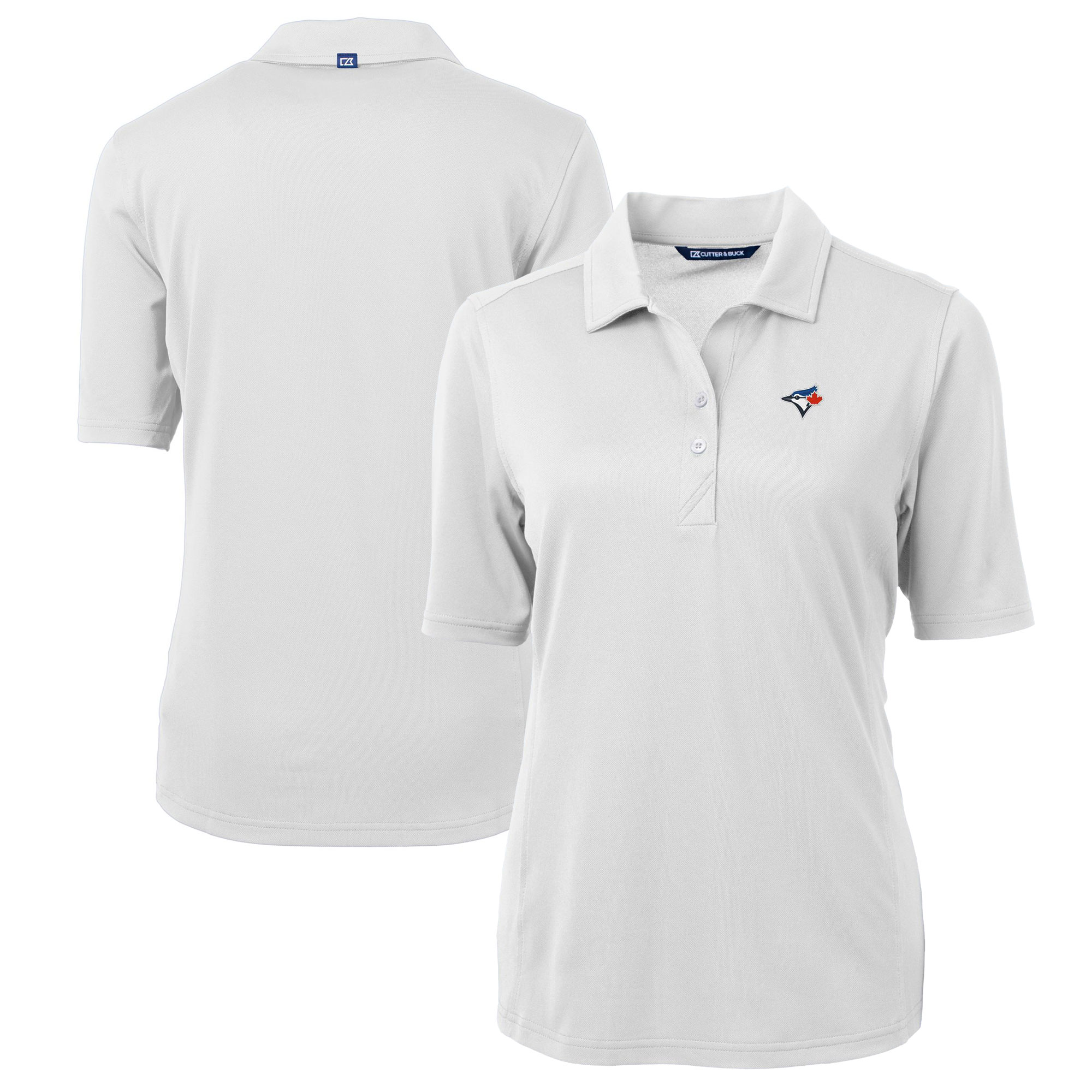 Women's Toronto Blue Jays  Cutter & Buck White DryTec Virtue Eco Pique Recycled Polo