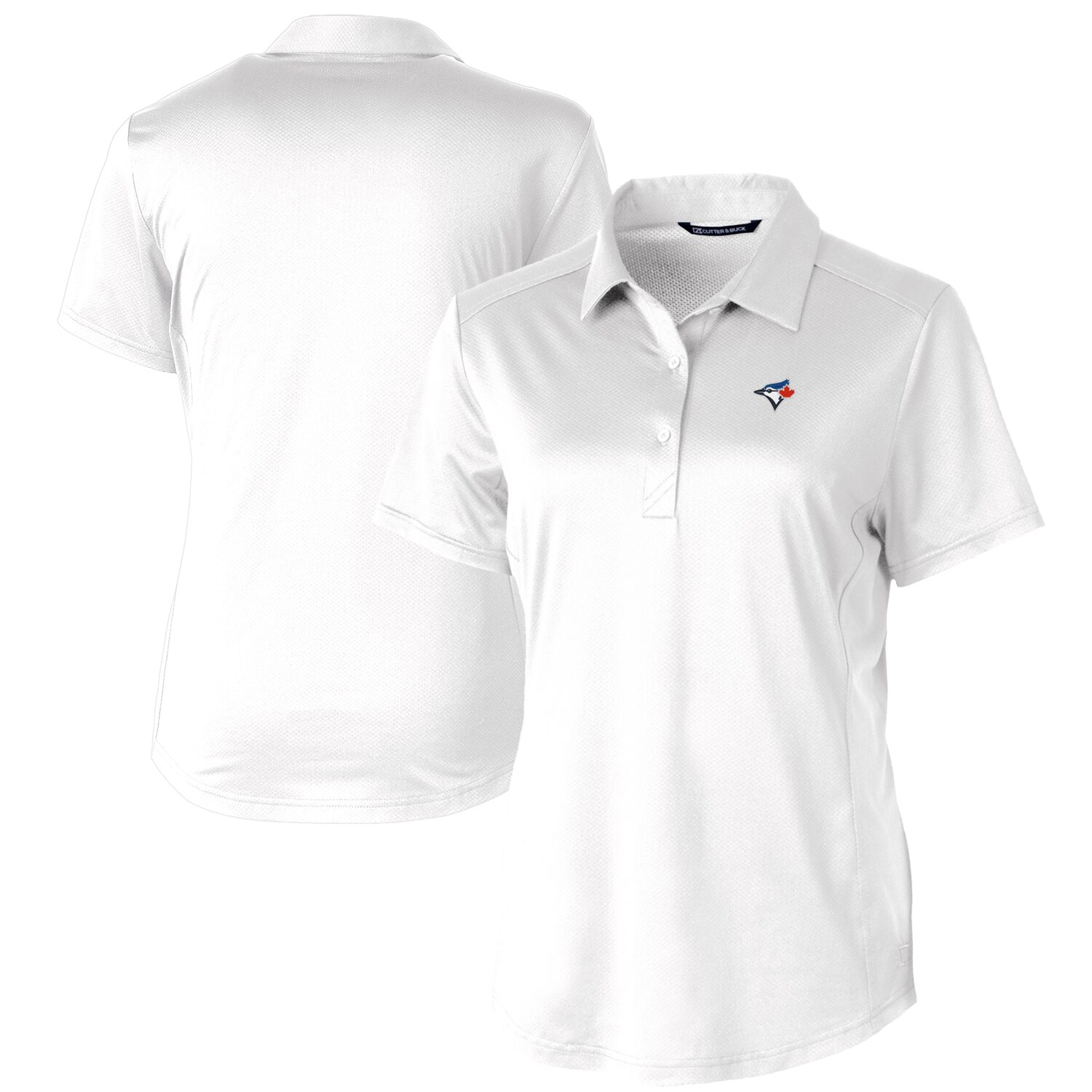 Women's Toronto Blue Jays Cutter & Buck White Prospect Textured Stretch Polo