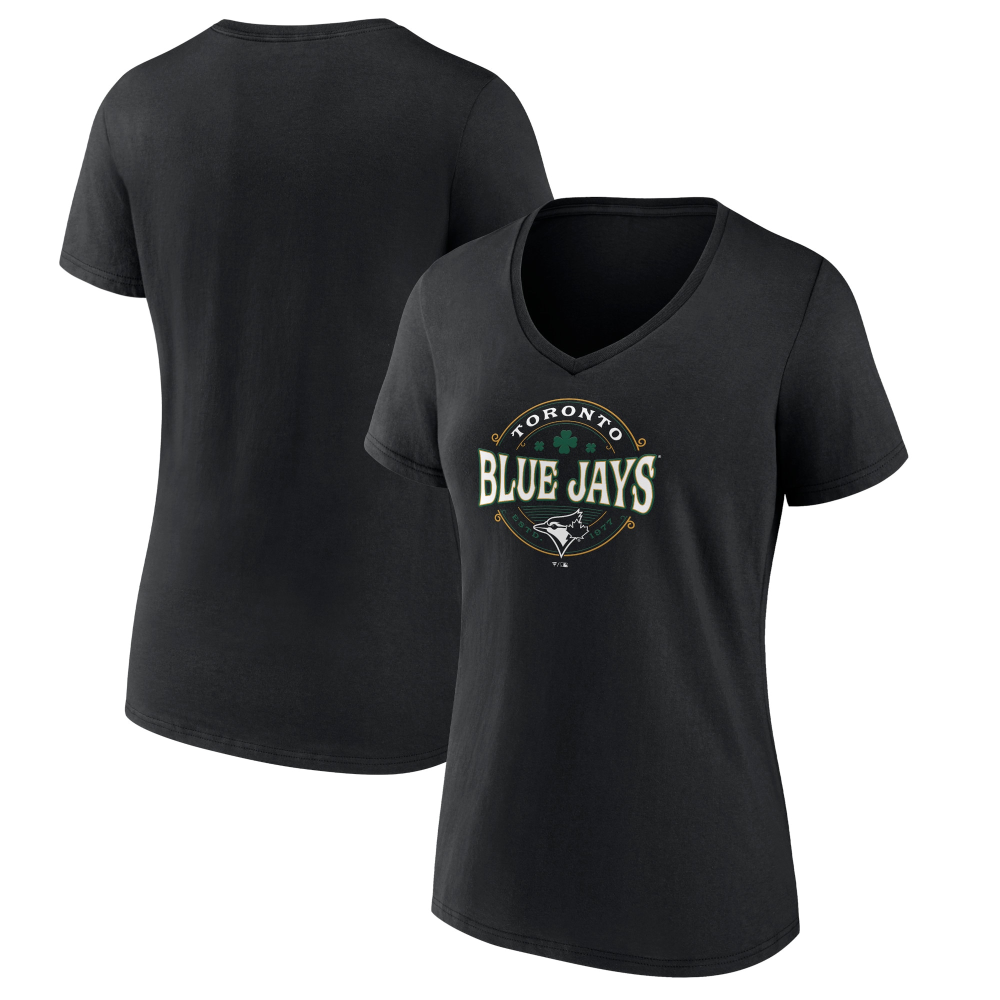 Women's Toronto Blue Jays  Branded Black St. Patrick's Day Lucky T-Shirt