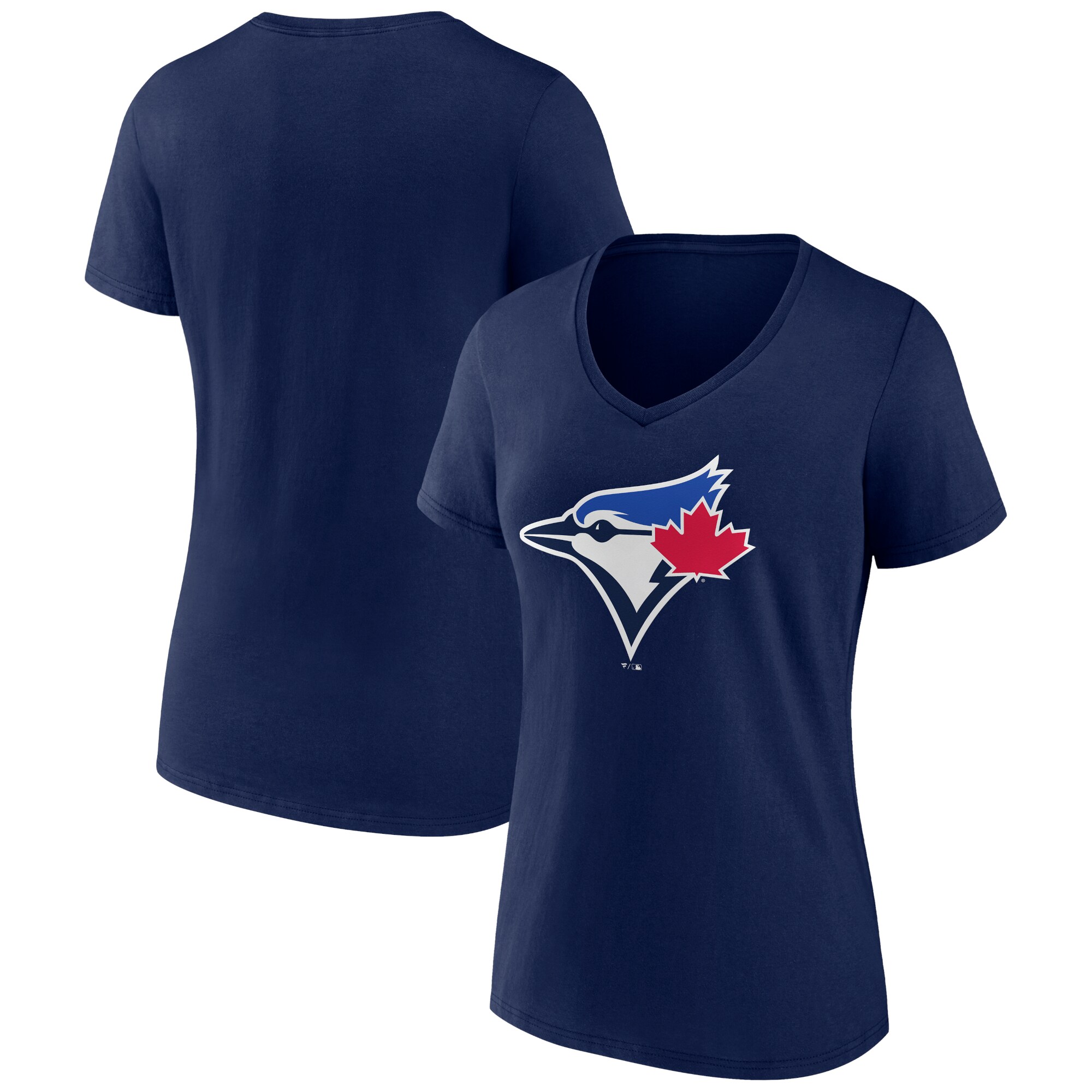 Women's Toronto Blue Jays  Branded Navy Official Logo V-Neck T-Shirt