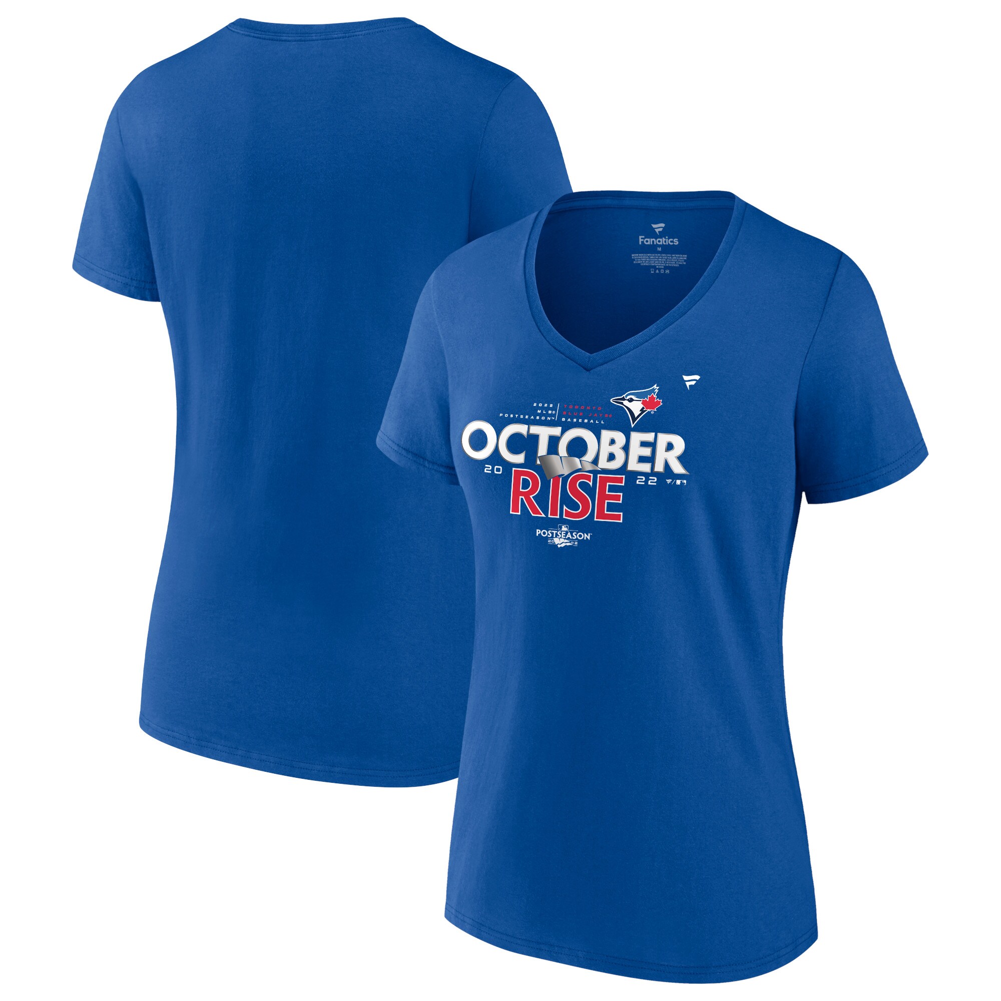 Women's Toronto Blue Jays  Branded Royal 2022 Postseason Locker Room V-Neck T-Shirt