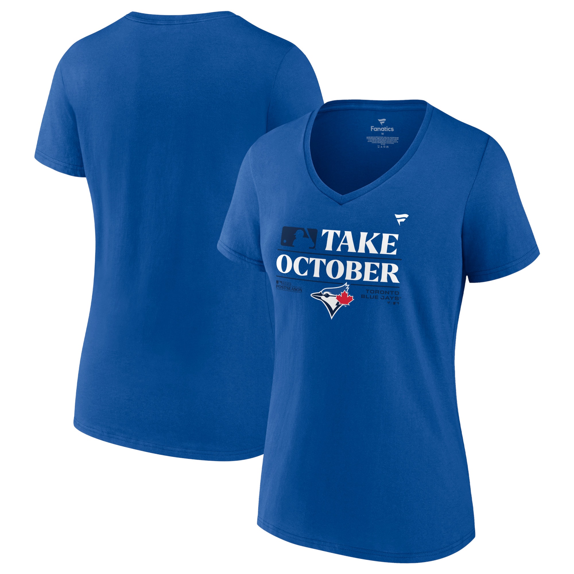 Women's Toronto Blue Jays   Branded Royal 2023 Postseason Locker Room V-Neck T-Shirt