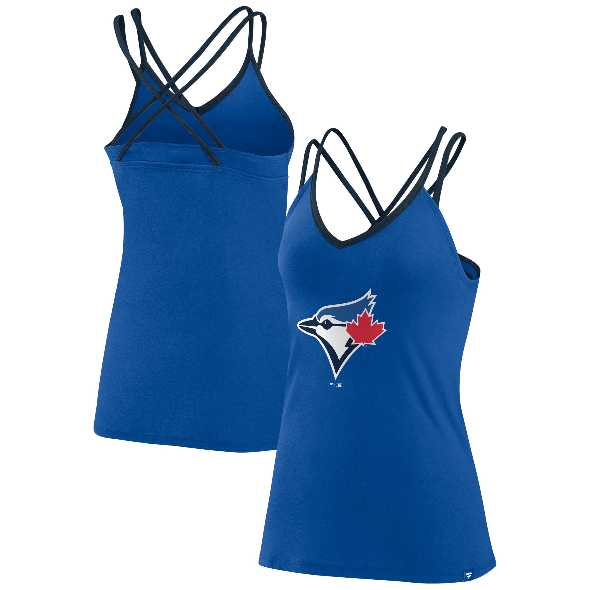 Women's Toronto Blue Jays  Branded Royal Barrel It Up Cross Back V-Neck Tank Top