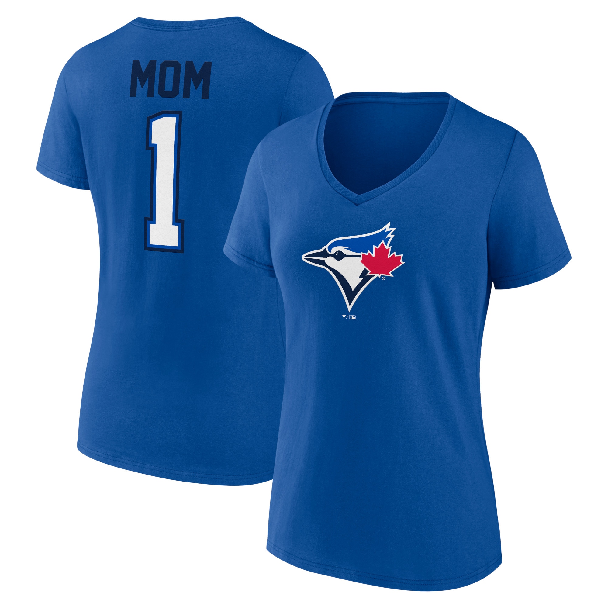 Women's Toronto Blue Jays  Branded Royal Mother's Day #1 Mom V-Neck T-Shirt