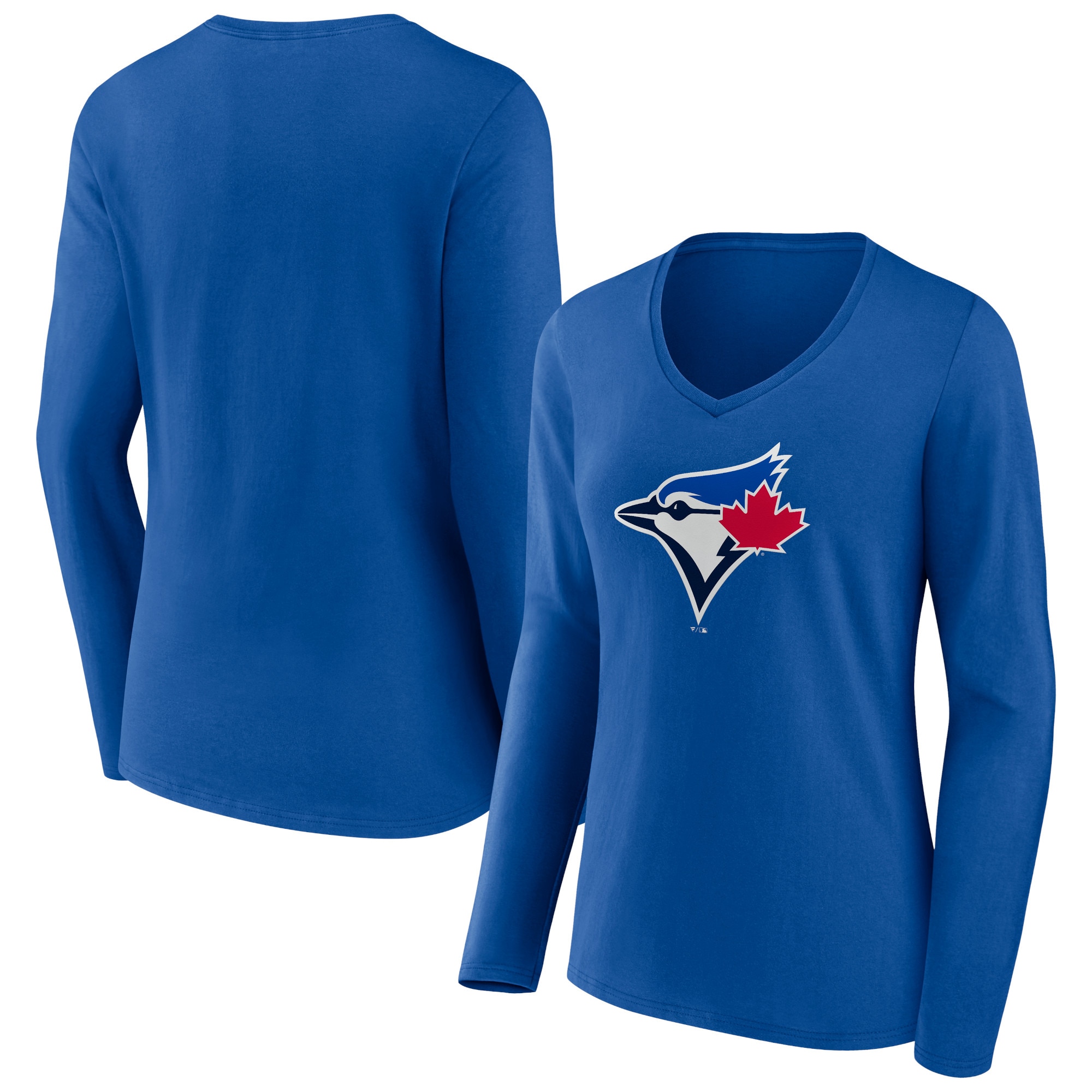 Women's Toronto Blue Jays  Branded Royal Official Logo V-Neck Long Sleeve T-Shirt