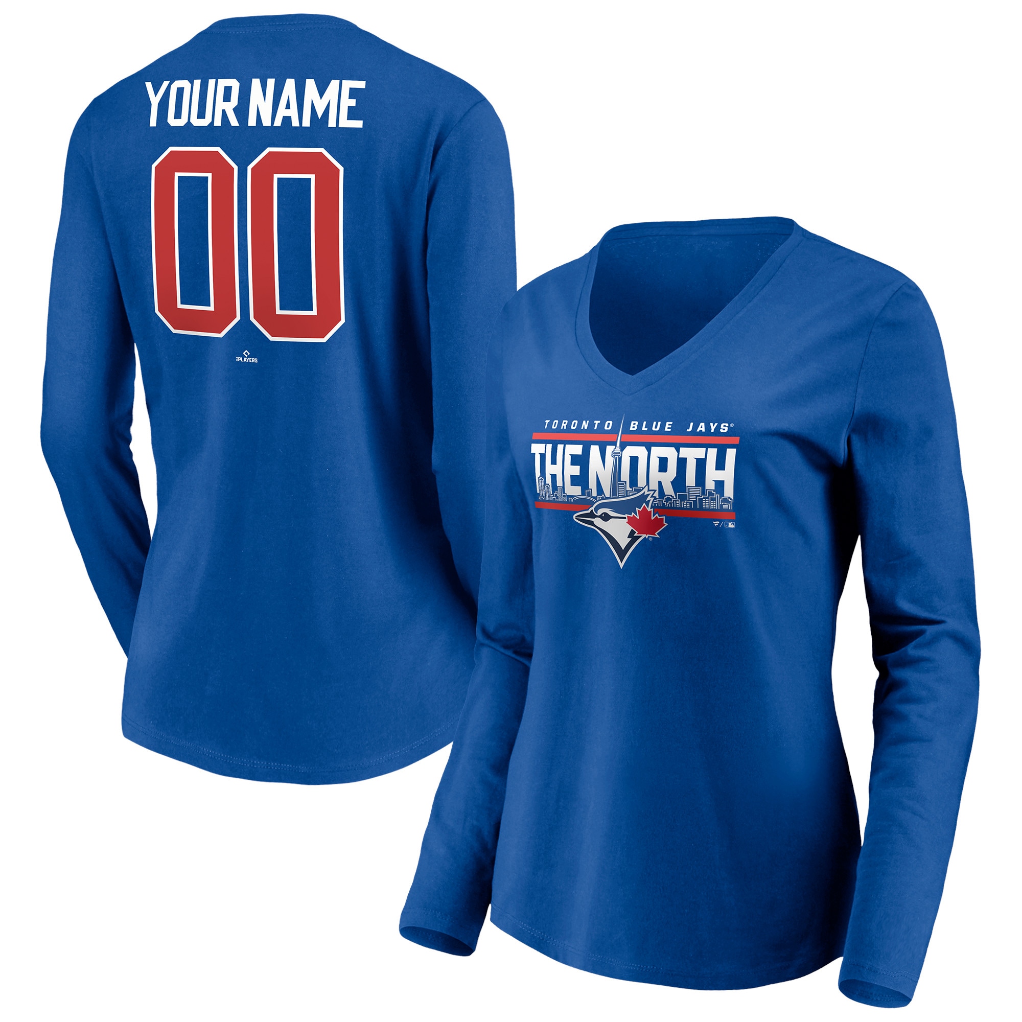 Women's Toronto Blue Jays  Branded Royal Personalized Hometown Legend Long Sleeve V-Neck T-Shirt