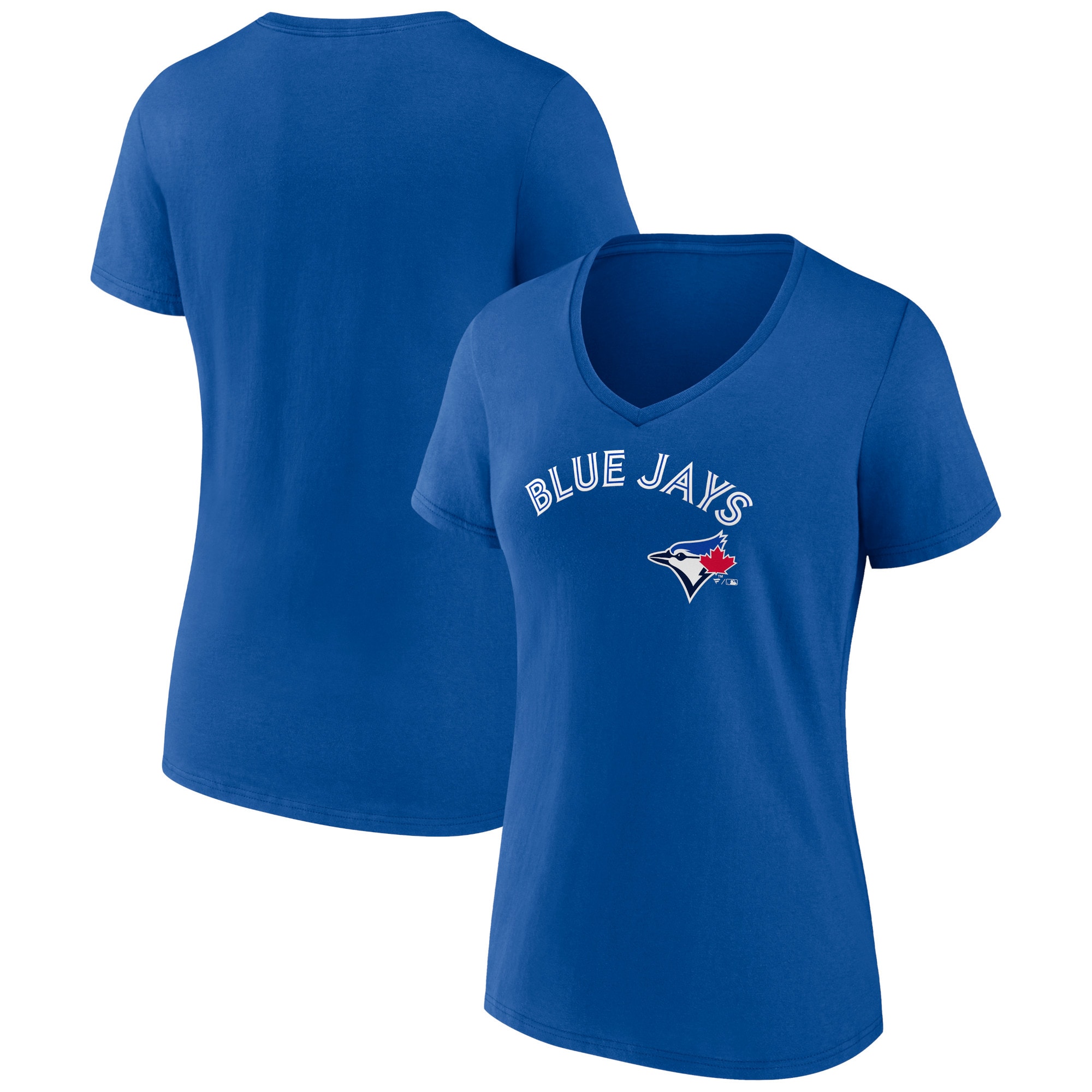 Women's Toronto Blue Jays  Branded Royal Team Lockup V-Neck T-Shirt