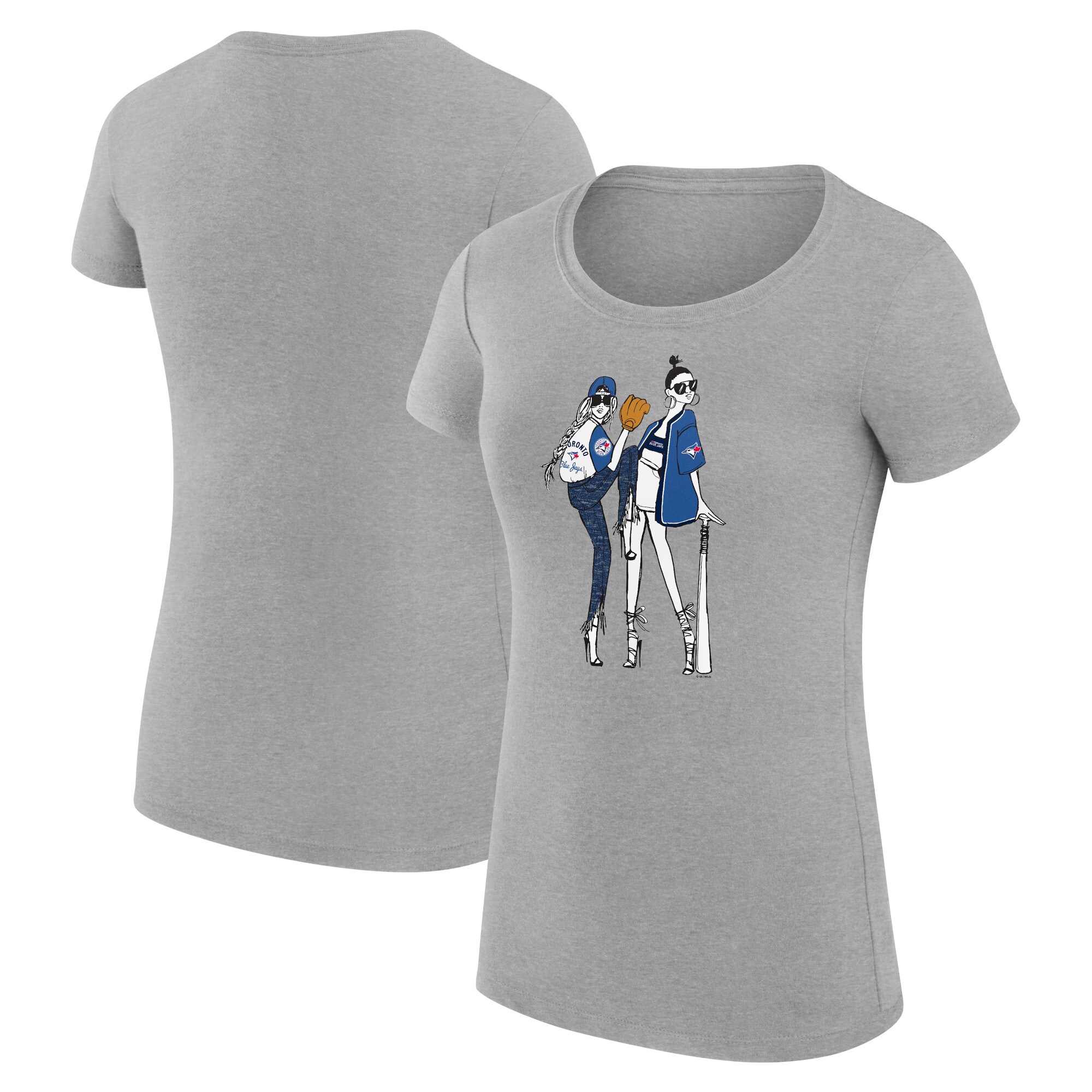 Women's Toronto Blue Jays  G-III 4Her by Carl Banks Heather Gray Baseball Girls Fitted T-Shirt