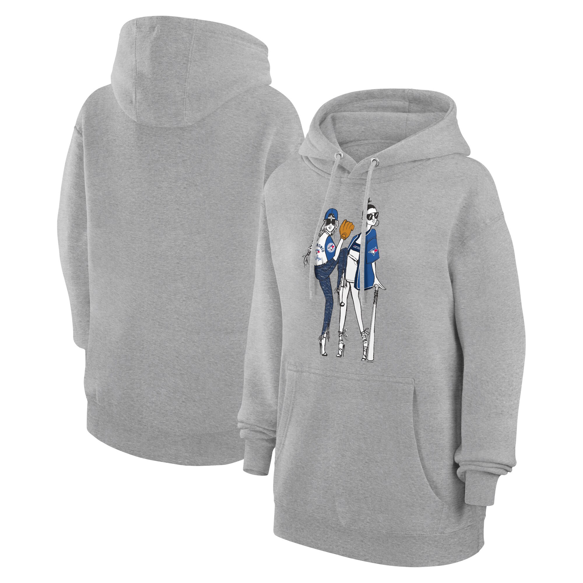 Women's Toronto Blue Jays  G-III 4Her by Carl Banks Heather Gray Baseball Girls Fleece Pullover Hoodie