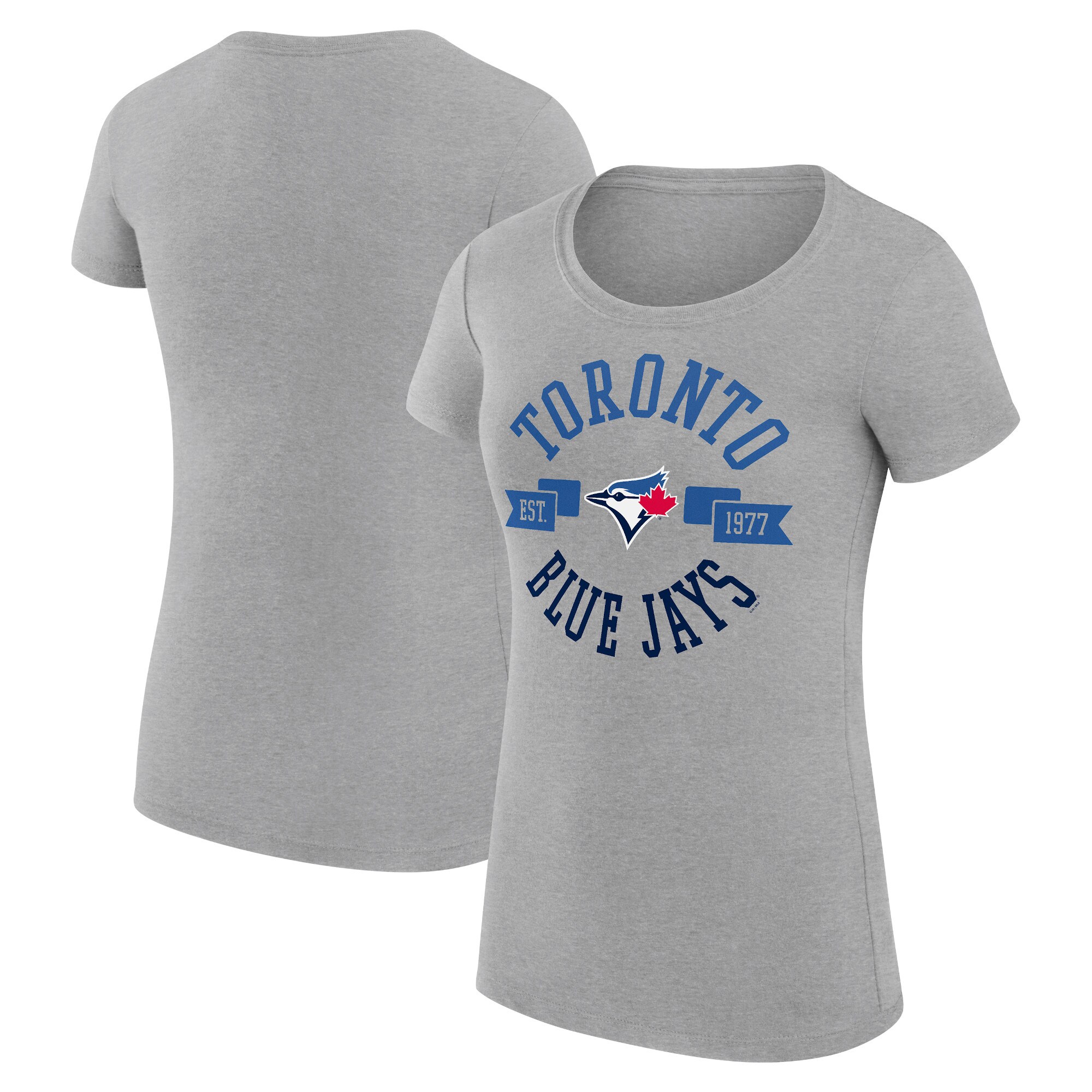 Women's Toronto Blue Jays G-III 4Her by Carl Banks Heather Gray City Graphic Fitted T-Shirt