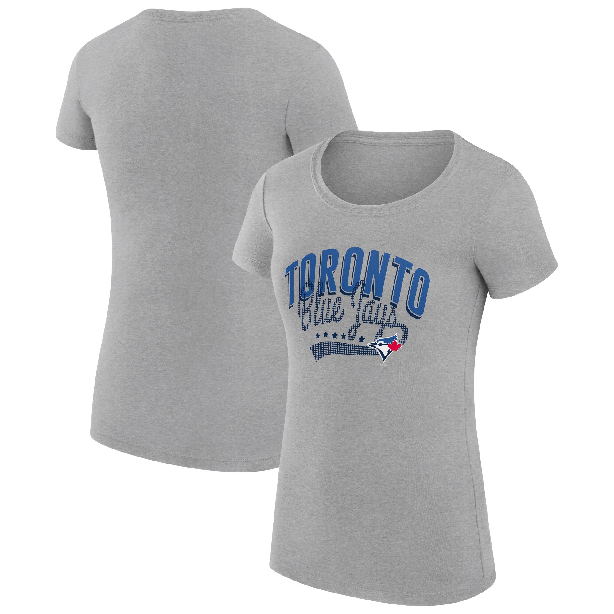 Women's Toronto Blue Jays  G-III 4Her by Carl Banks Heather Gray Filigree Team Fitted T-Shirt