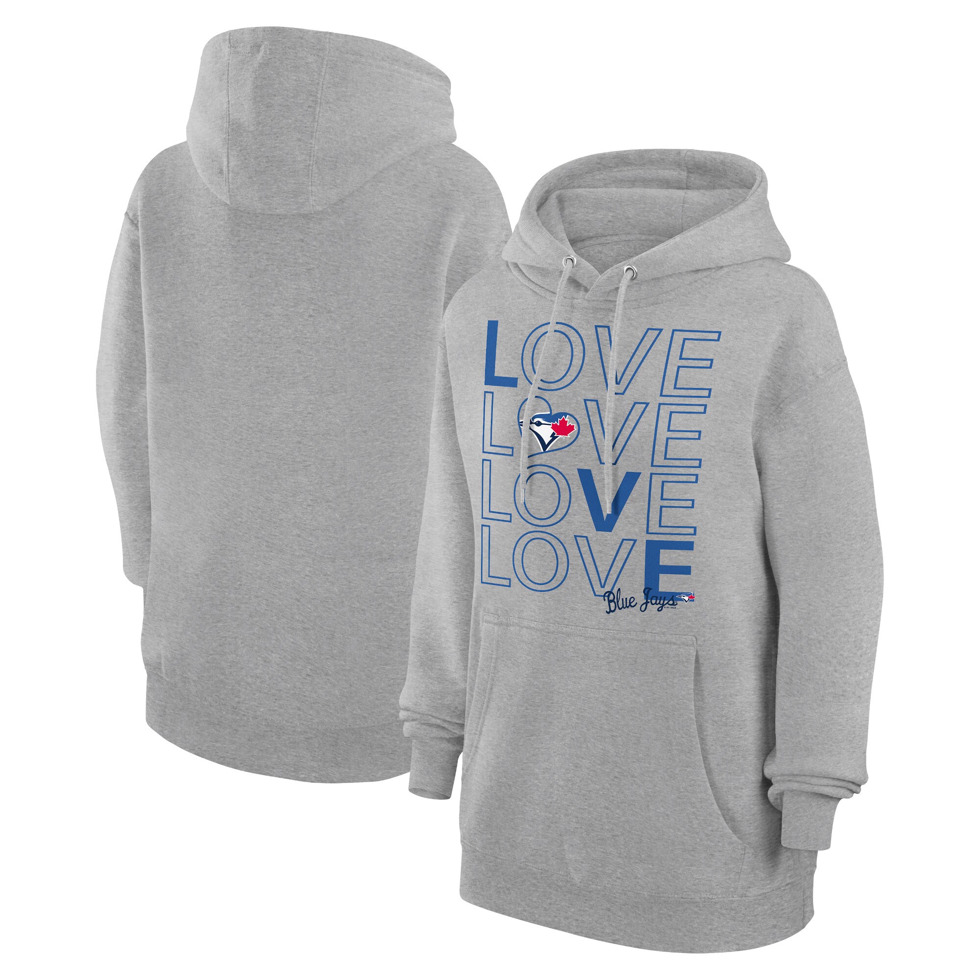 Women's Toronto Blue Jays  G-III 4Her by Carl Banks Heather Gray Love Graphic Fleece Hoodie
