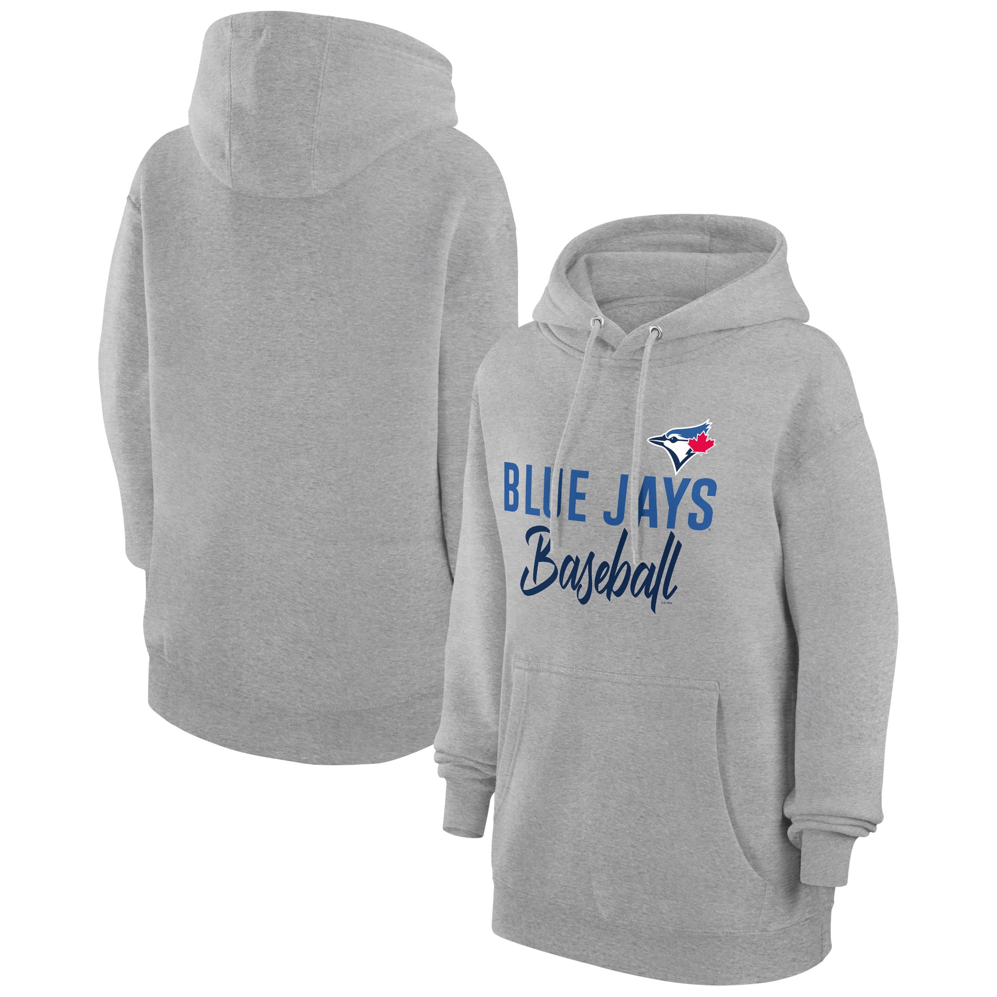 Women's Toronto Blue Jays  G-III 4Her by Carl Banks Heather Gray Tri-Blend Team Fleece Pullover Hoodie