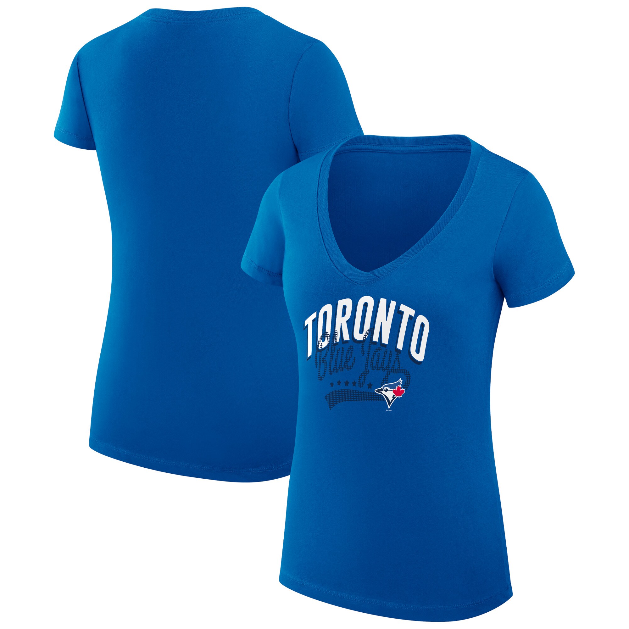 Women's Toronto Blue Jays  G-III 4Her by Carl Banks Royal Filigree Team V-Neck Fitted T-Shirt