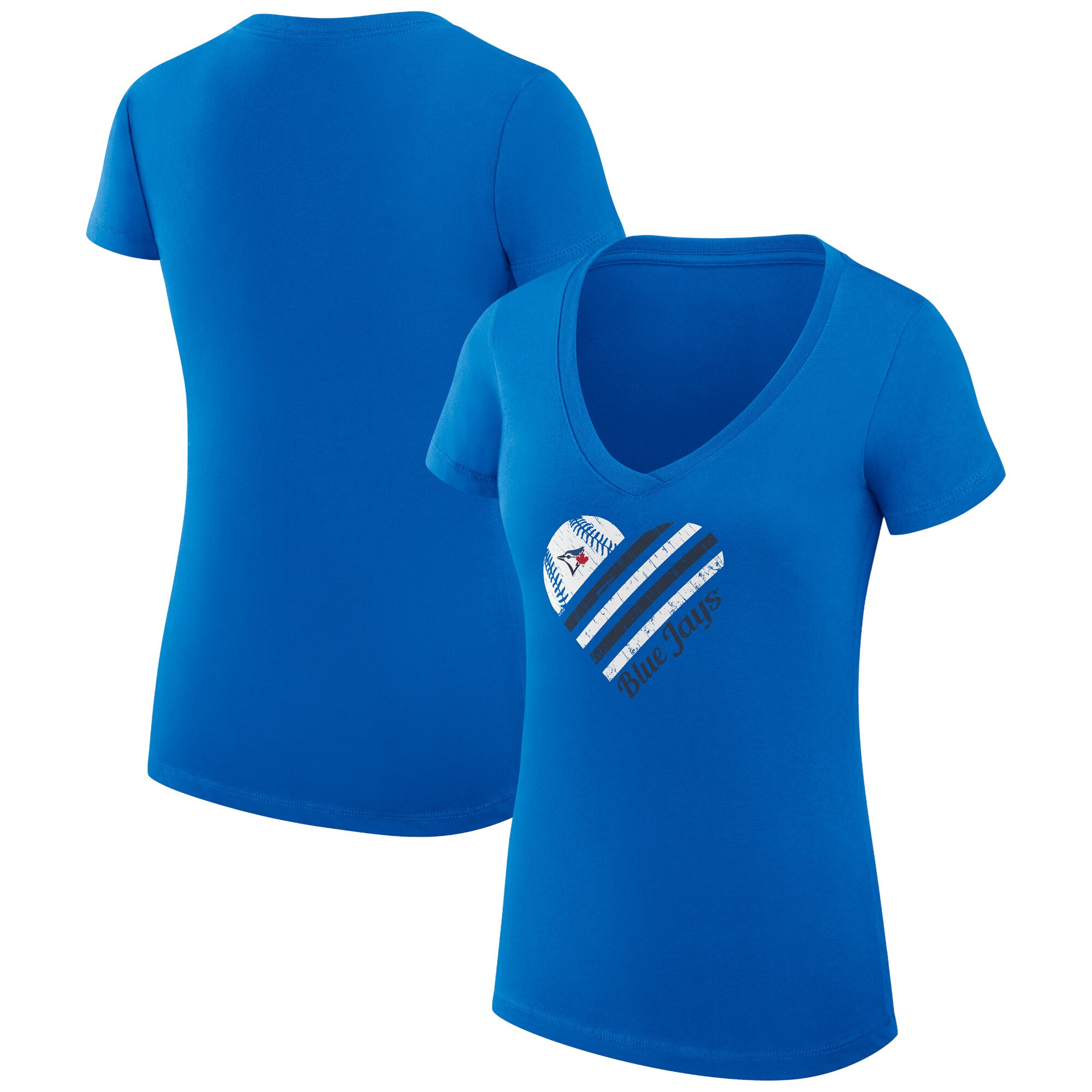 Women's Toronto Blue Jays  G-III 4Her by Carl Banks Royal Heart V-Neck Fitted T-Shirt