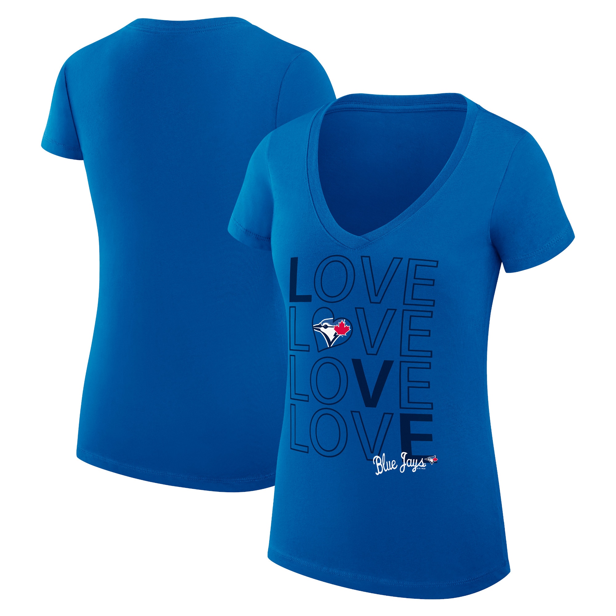 Women's Toronto Blue Jays G-III 4Her by Carl Banks Royal Love Graphic Team V-Neck Fitted T-Shirt