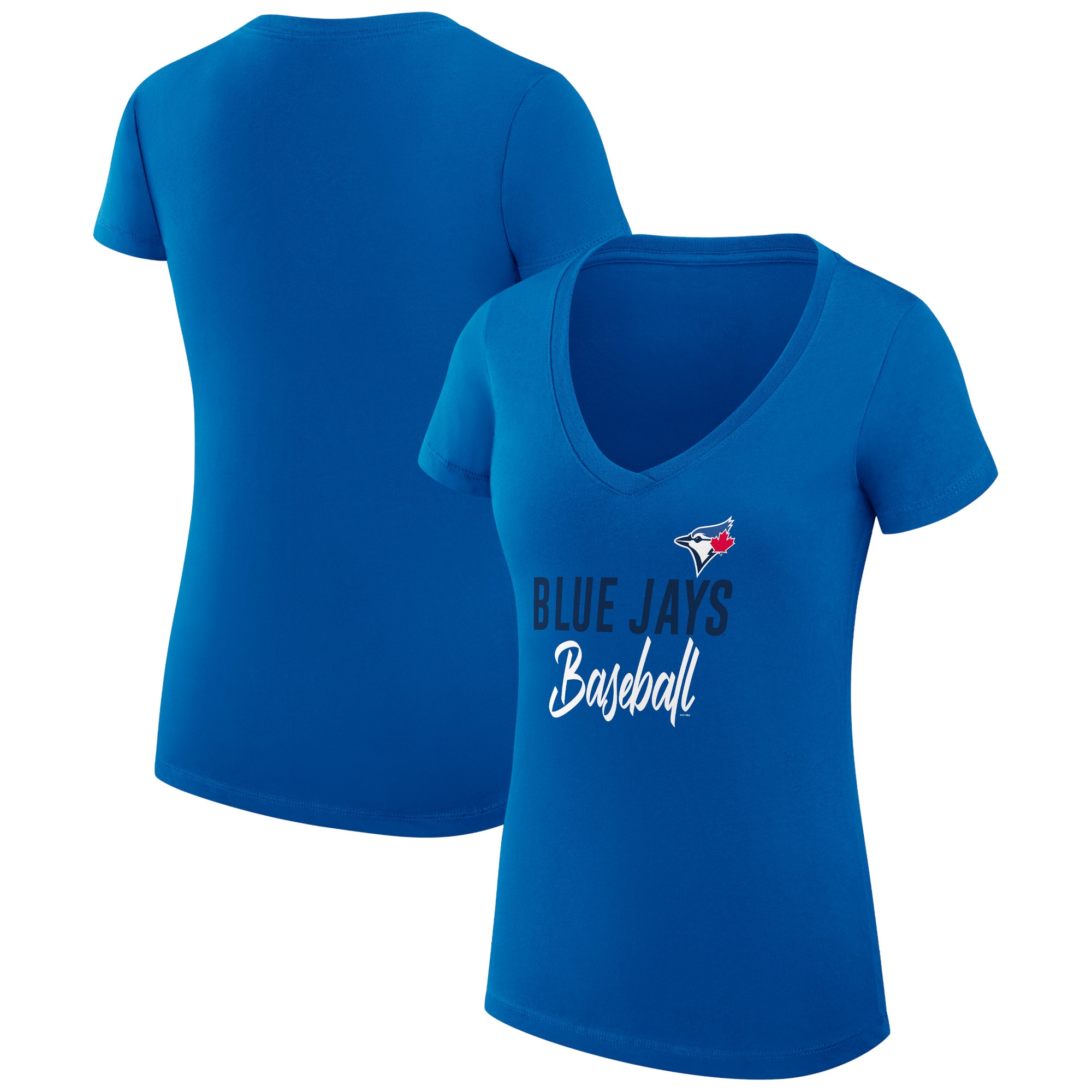 Women's Toronto Blue Jays  G-III 4Her by Carl Banks Royal Team Graphic V-Neck Fitted T-Shirt