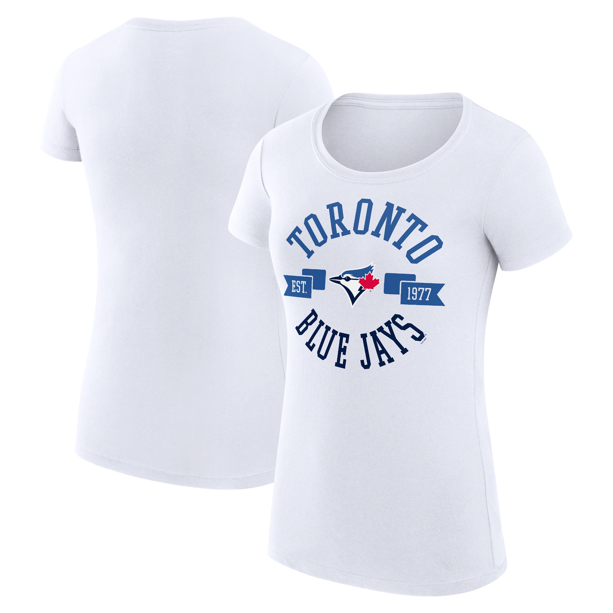 Women's Toronto Blue Jays G-III 4Her by Carl Banks White City Graphic Fitted T-Shirt