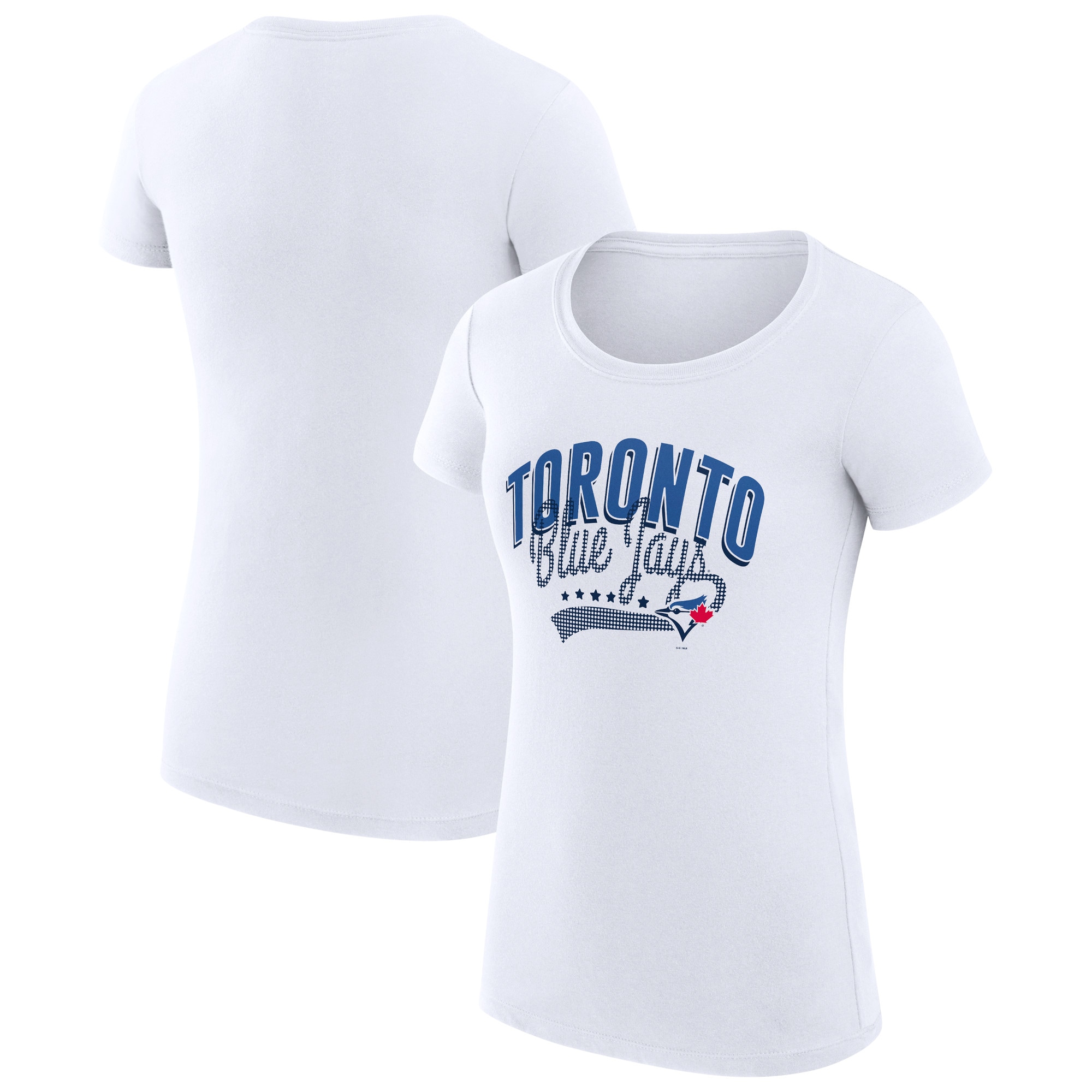 Women's Toronto Blue Jays  G-III 4Her by Carl Banks White Filigree Team Fitted T-Shirt