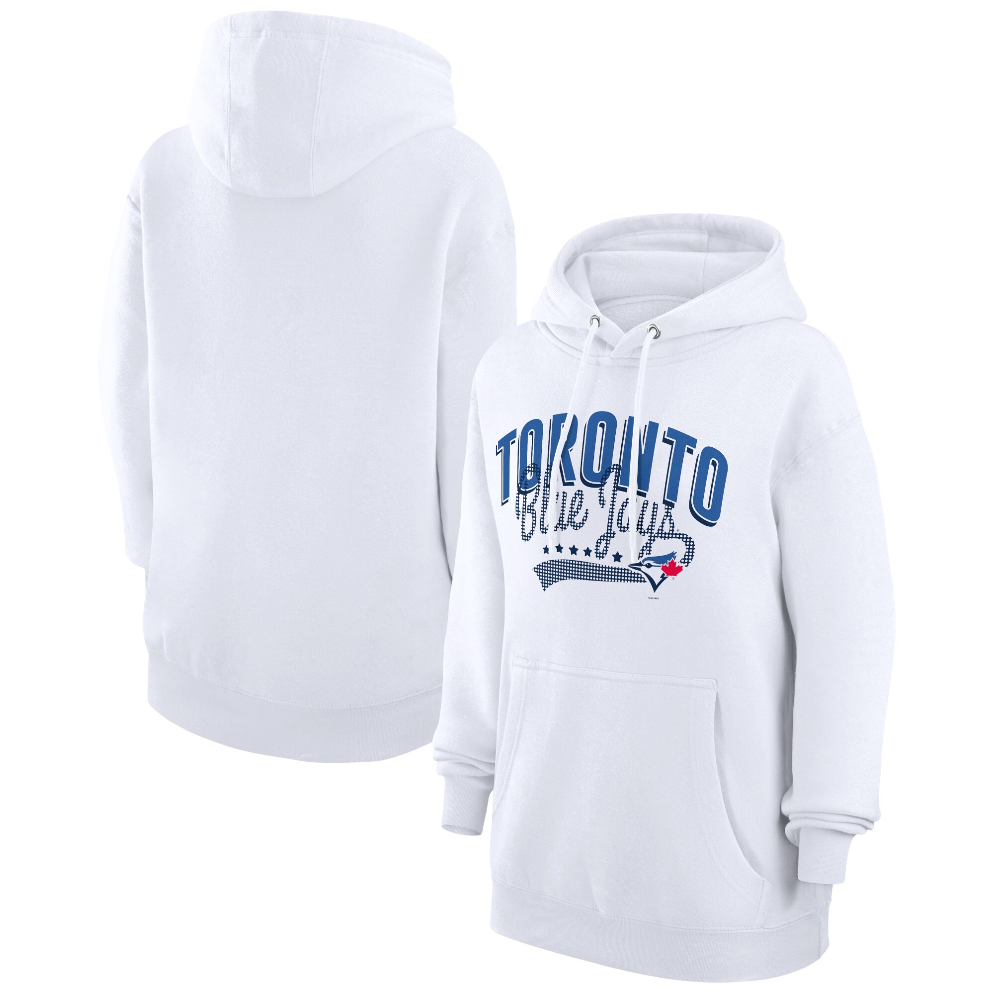 Women's Toronto Blue Jays  G-III 4Her by Carl Banks White Filigree Team Pullover Hoodie