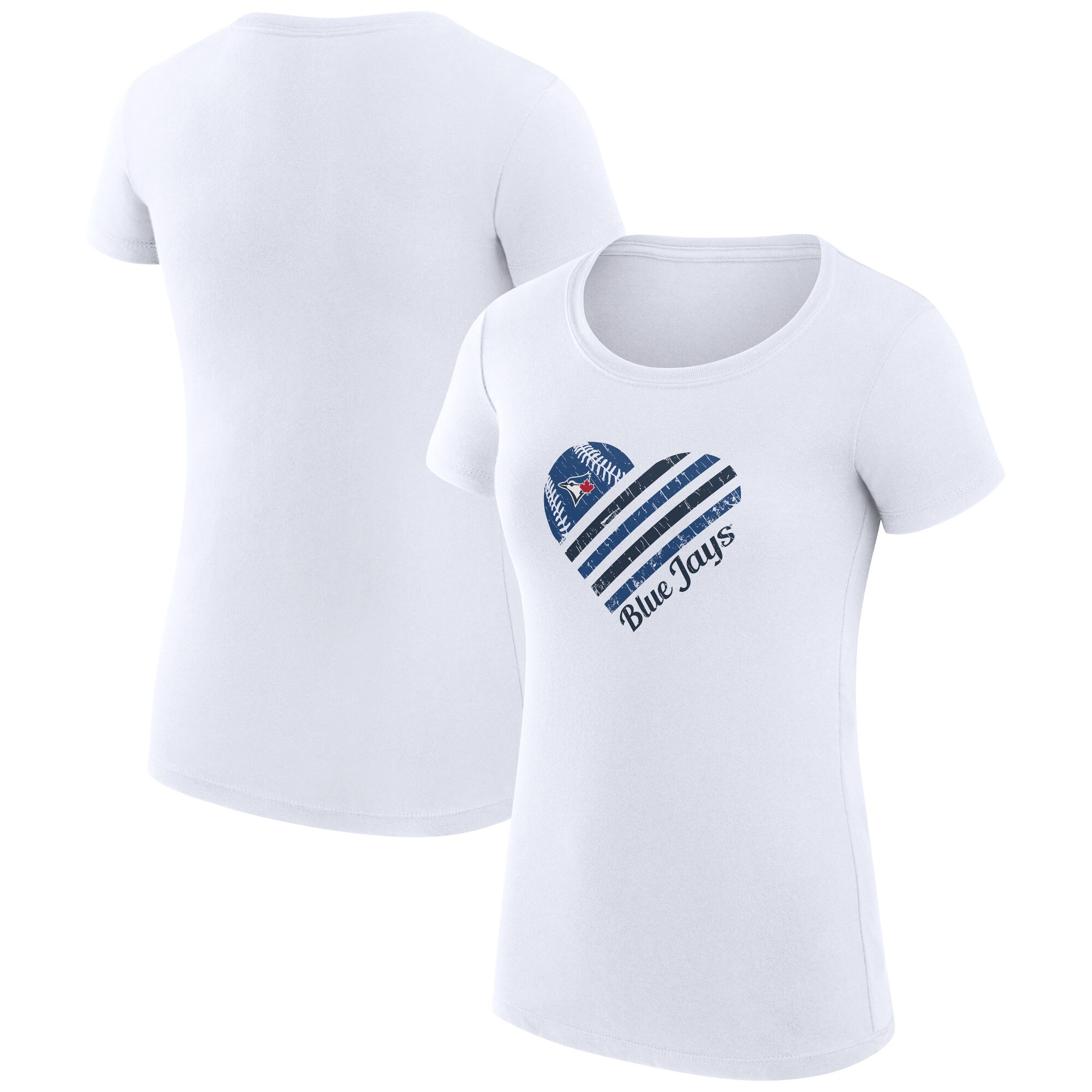 Women's Toronto Blue Jays  G-III 4Her by Carl Banks White Heart Graphic Fitted T-Shirt