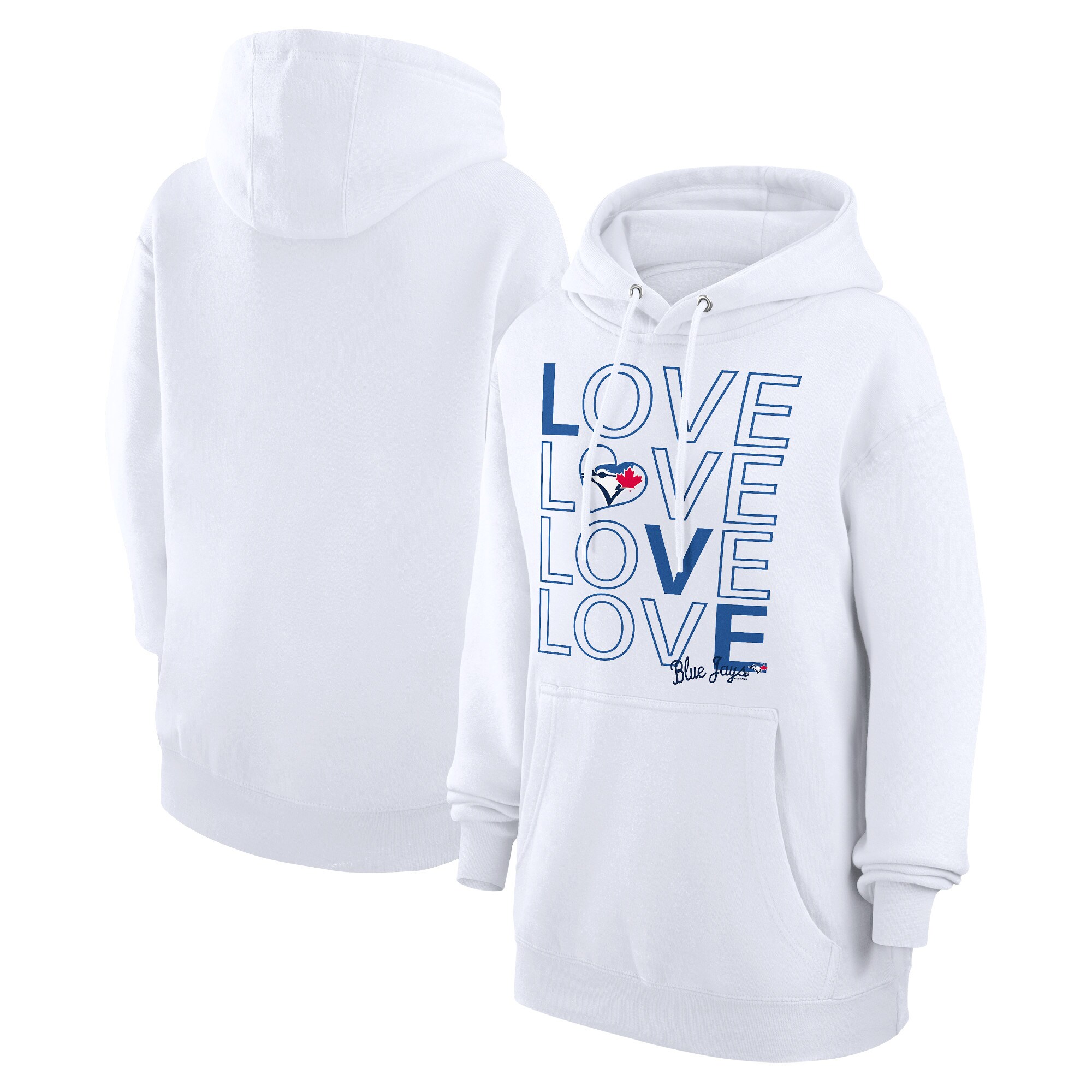 Women's Toronto Blue Jays  G-III 4Her by Carl Banks White Love Graphic Fleece Hoodie