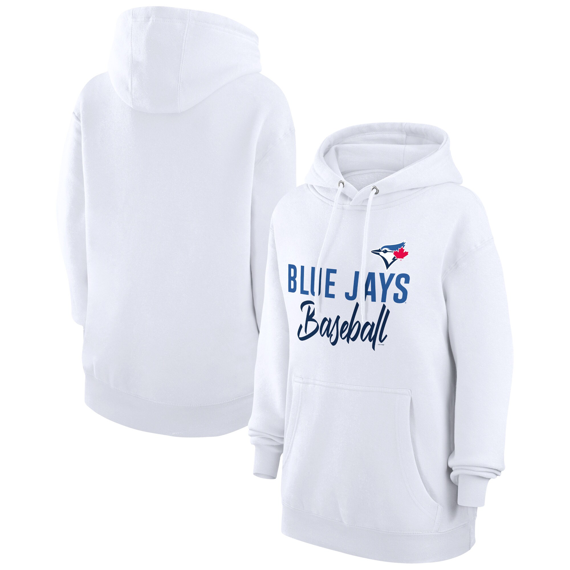 Women's Toronto Blue Jays  G-III 4Her by Carl Banks White Tri-Blend Team Fleece Pullover Hoodie