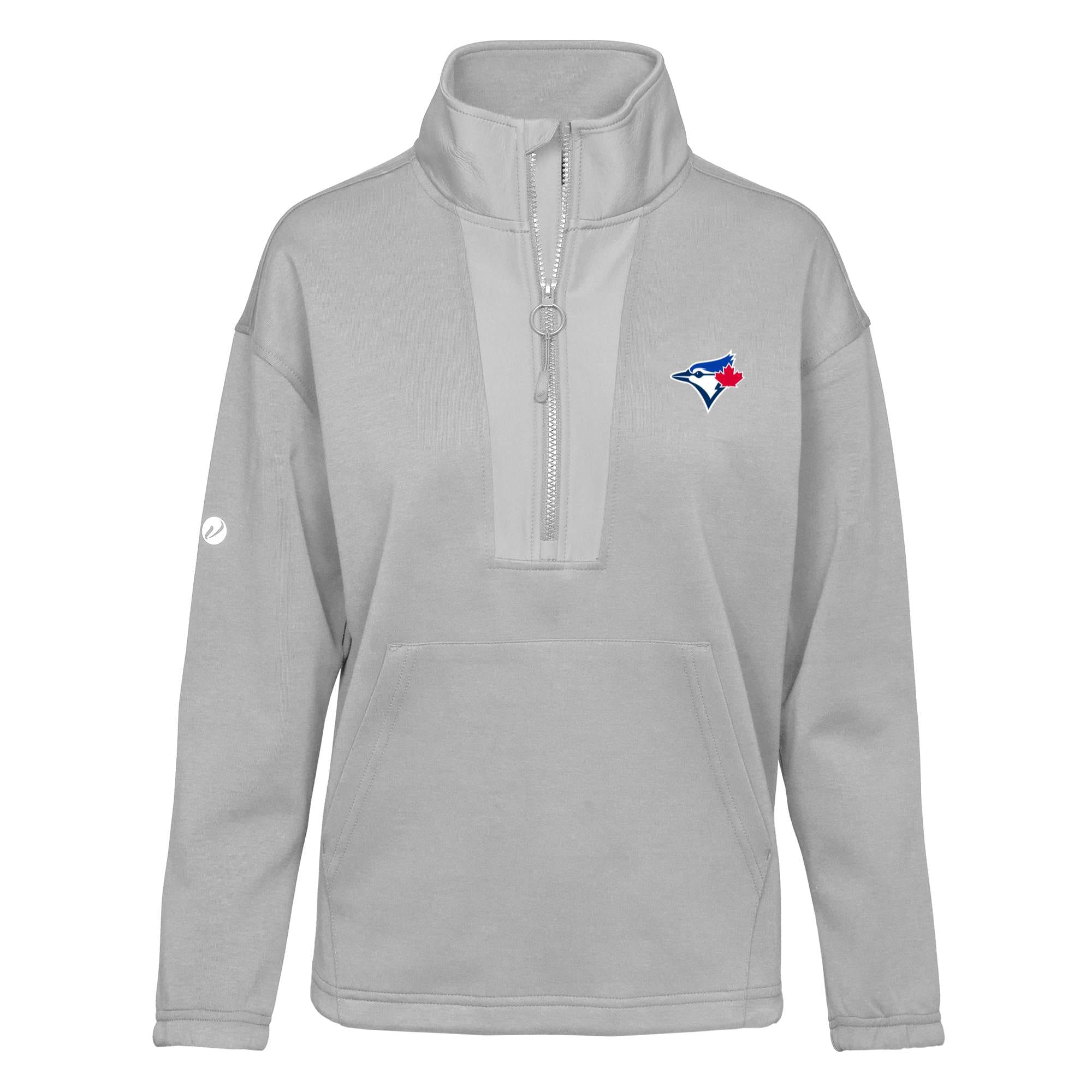 Women's Toronto Blue Jays  Levelwear Gray Await Half-Zip Pullover Jacket