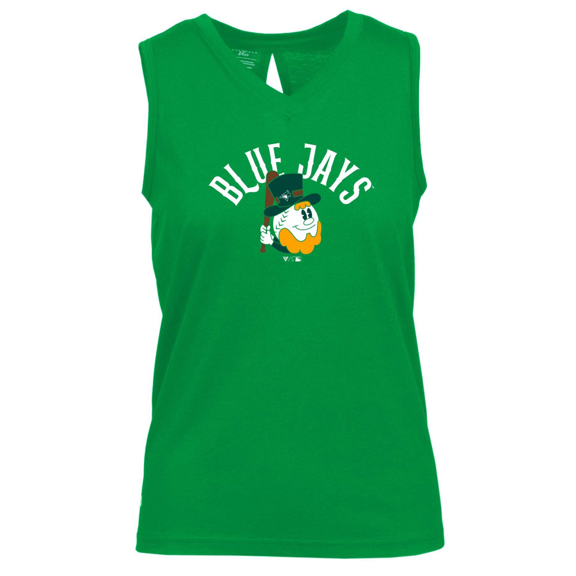 Women's Toronto Blue Jays  Levelwear Green St. Patrick's Day Paisley V-Neck Tank Top
