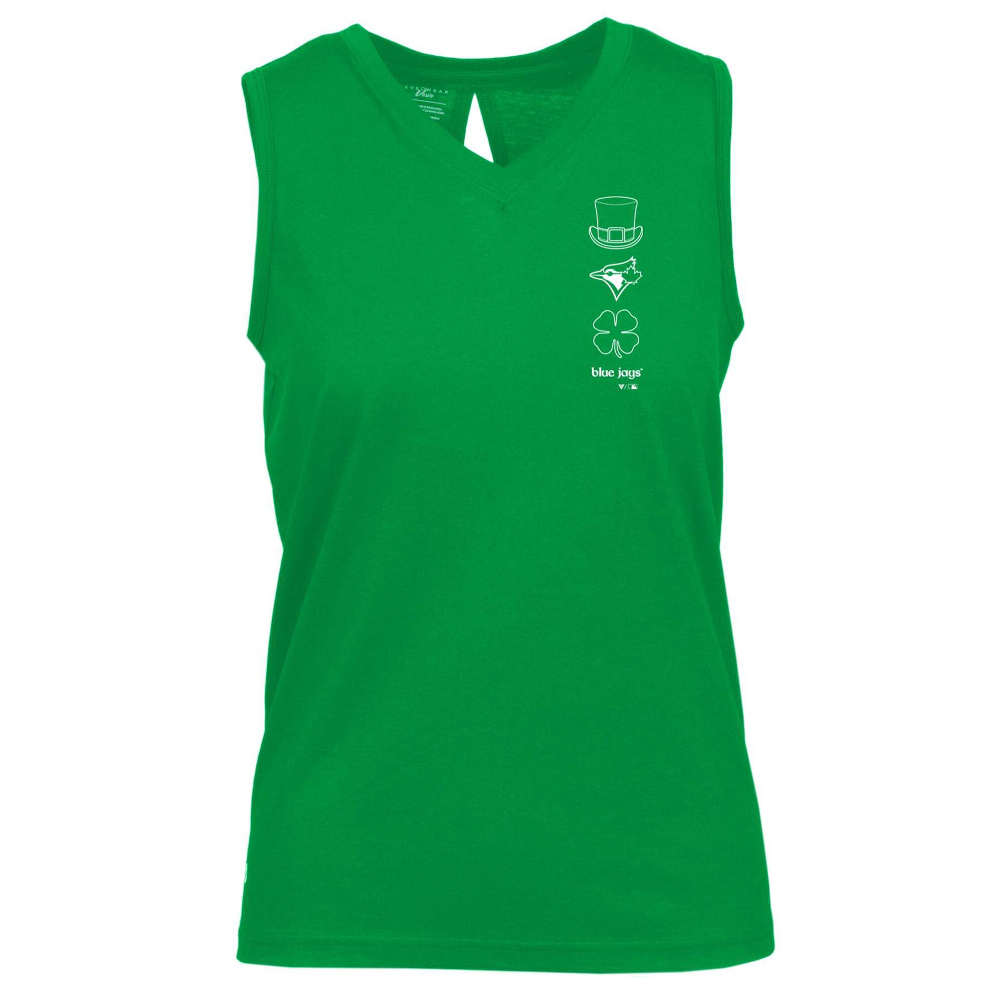 Women's Toronto Blue Jays  Levelwear Green St. Patrick's Day Paisley V-Neck Tank Top