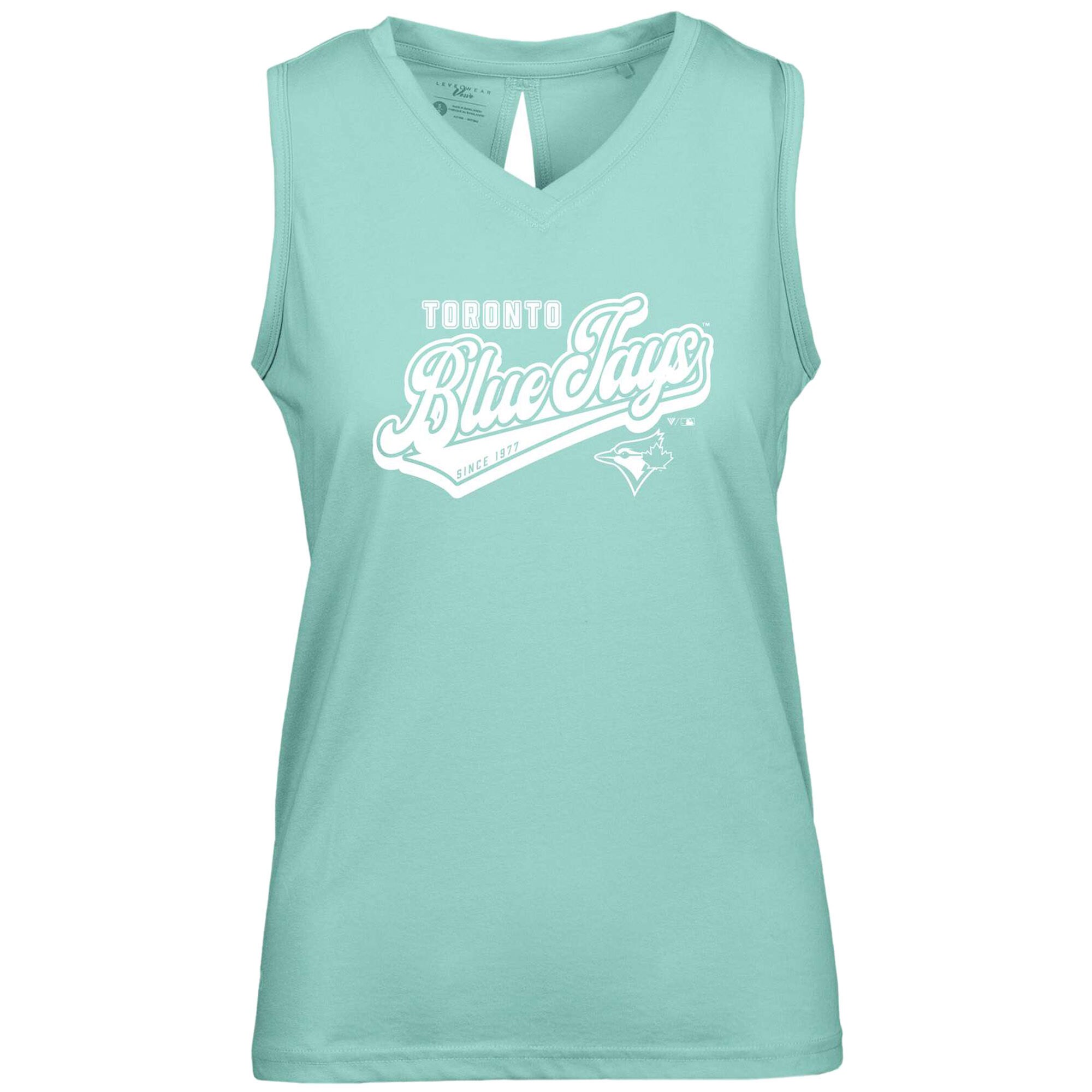 Women's Toronto Blue Jays  Levelwear Mint  Paisley Sweep V-Neck Tank Top