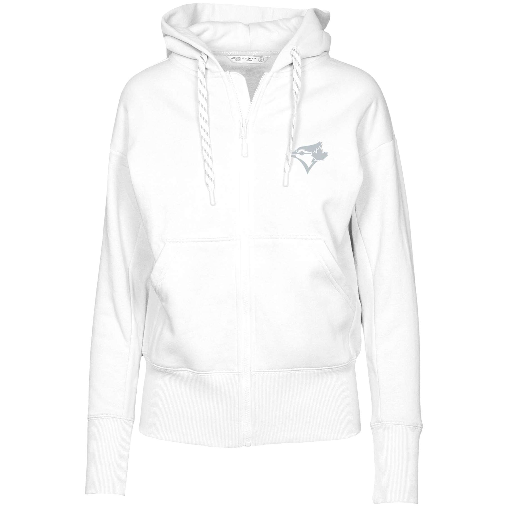 Women's Toronto Blue Jays  Levelwear White  Gardinia Core Full-Zip Hoodie