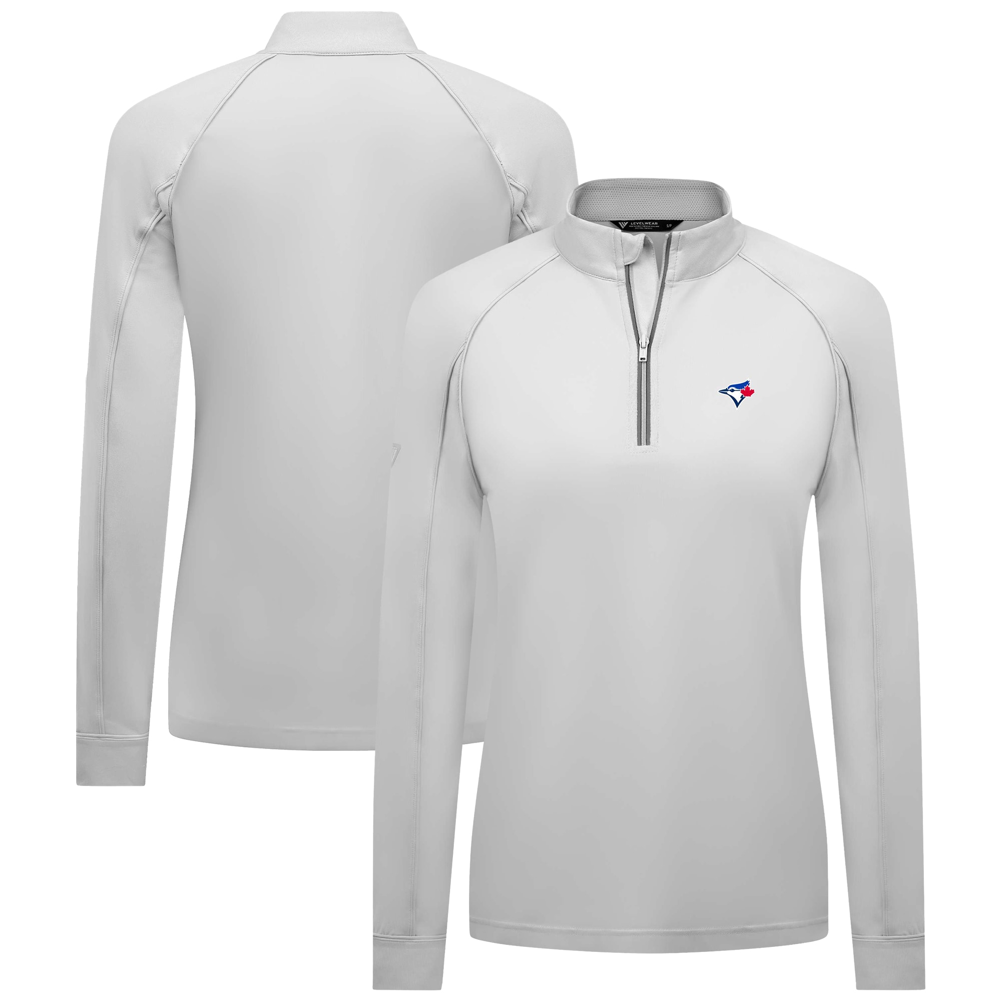 Women's Toronto Blue Jays  Levelwear White Kinetic Insignia Quarter-Zip Pullover