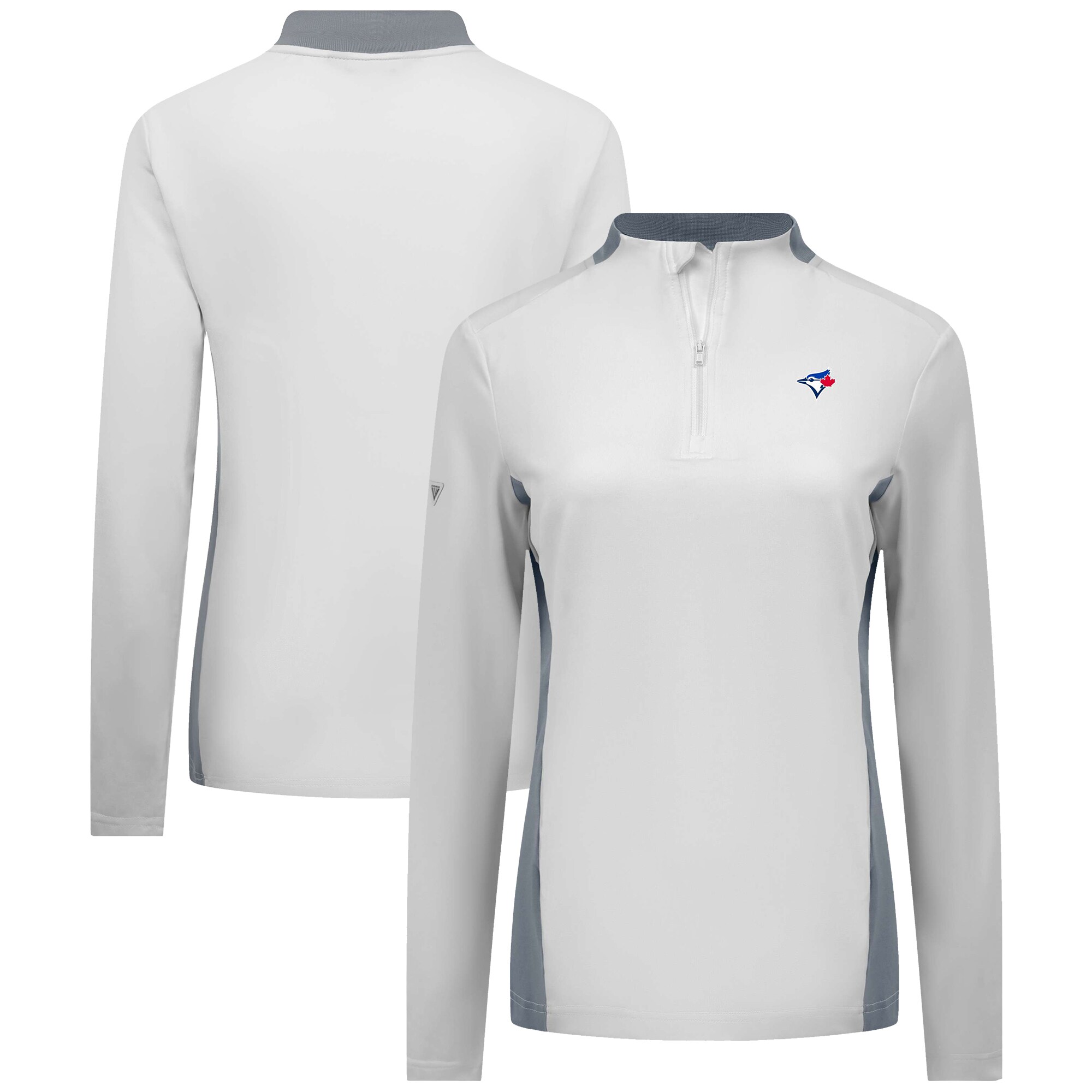 Women's Toronto Blue Jays  Levelwear White Moxie Insignia Quarter-Zip Pullover