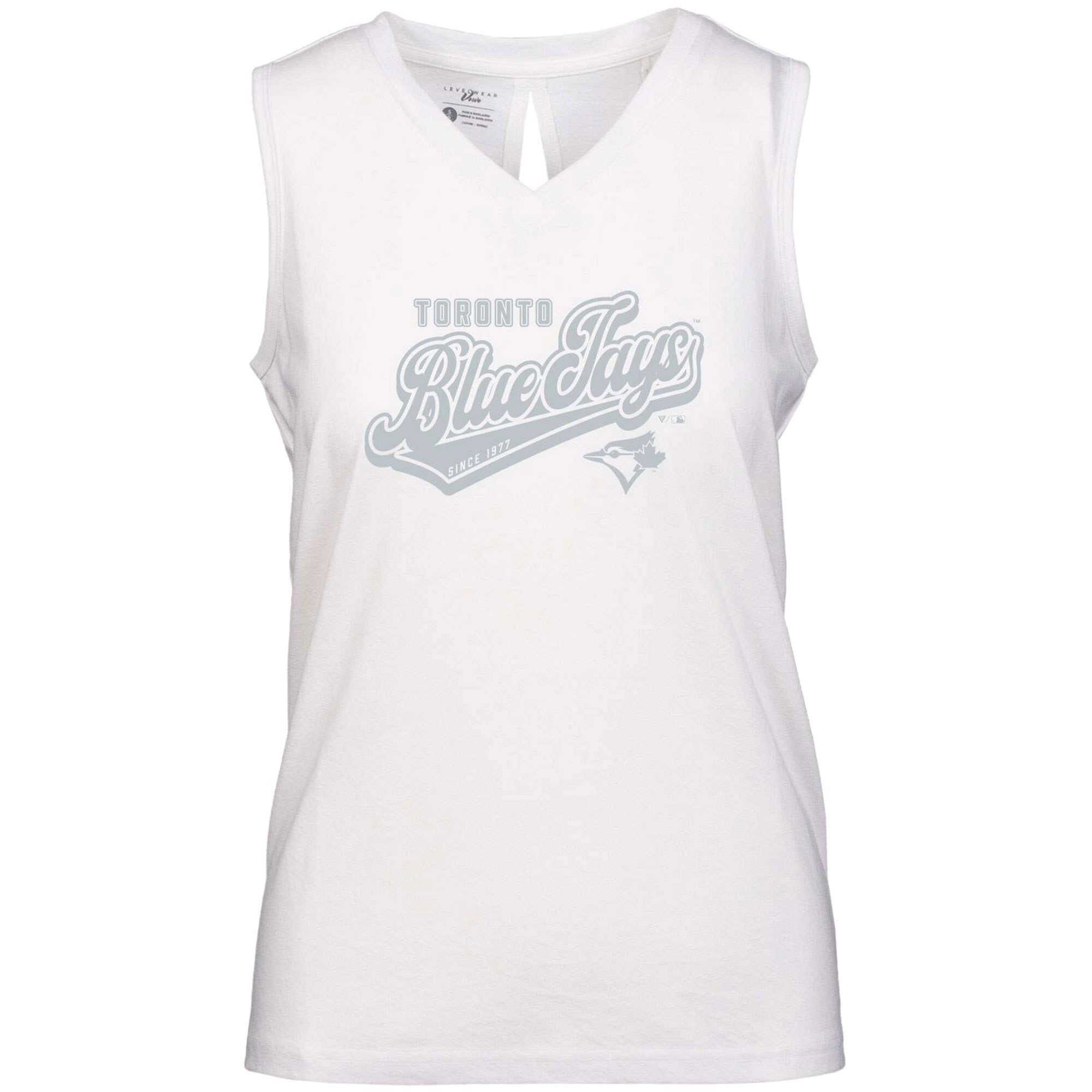 Women's Toronto Blue Jays  Levelwear White  Paisley Sweep V-Neck Tank Top