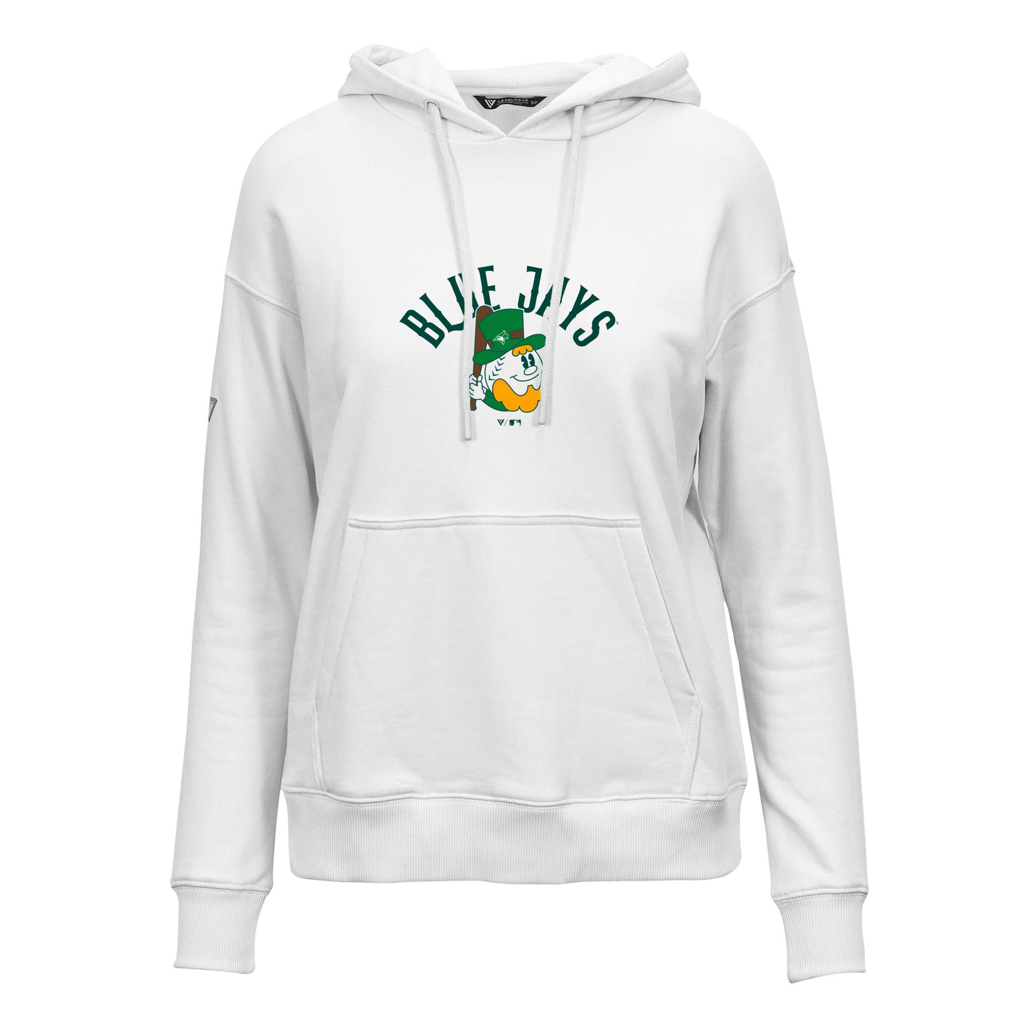 Women's Toronto Blue Jays  Levelwear White St. Patrick's Day Adorn Pullover Hoodie