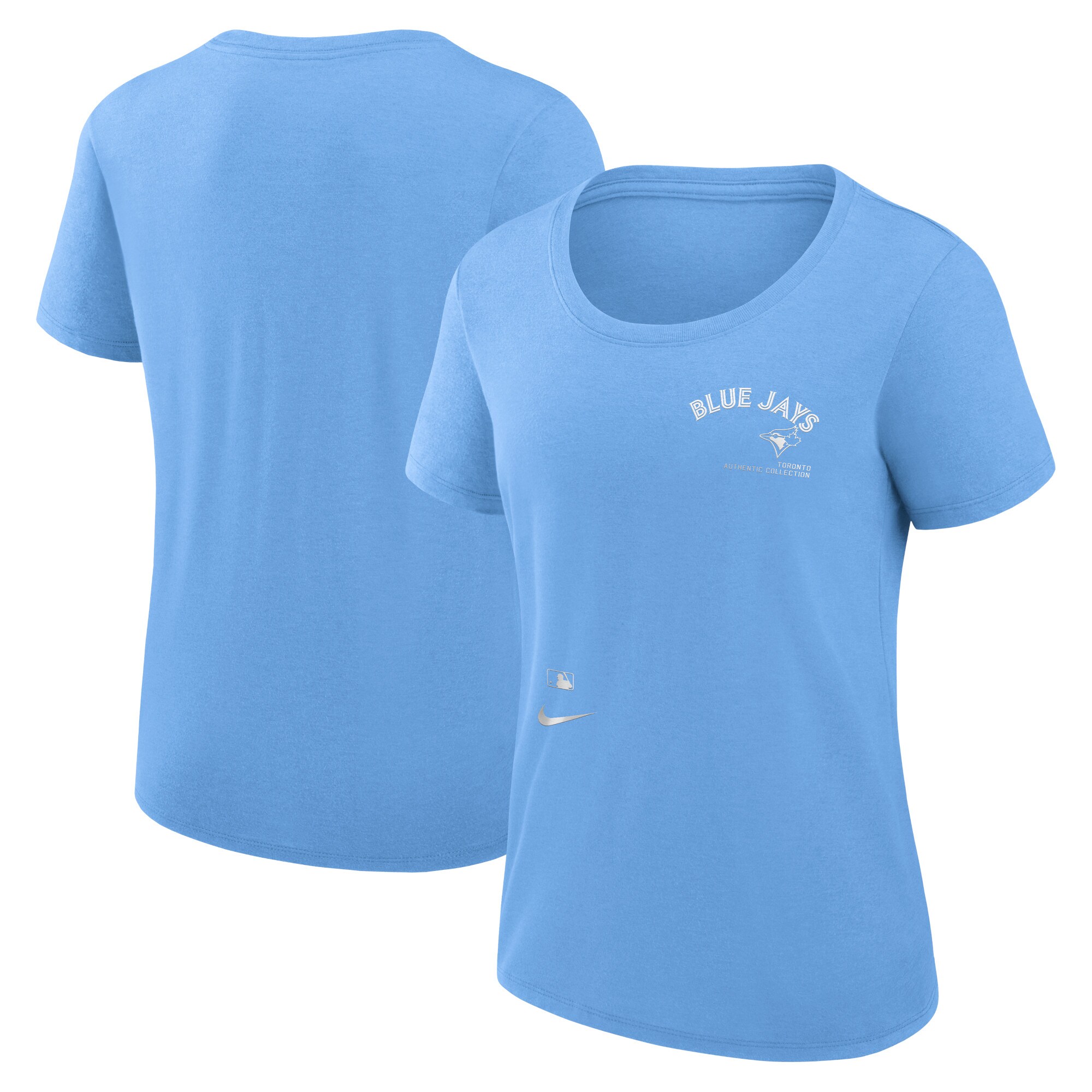 Women's Toronto Blue Jays Nike Light Blue Authentic Collection Performance Scoop Neck T-Shirt