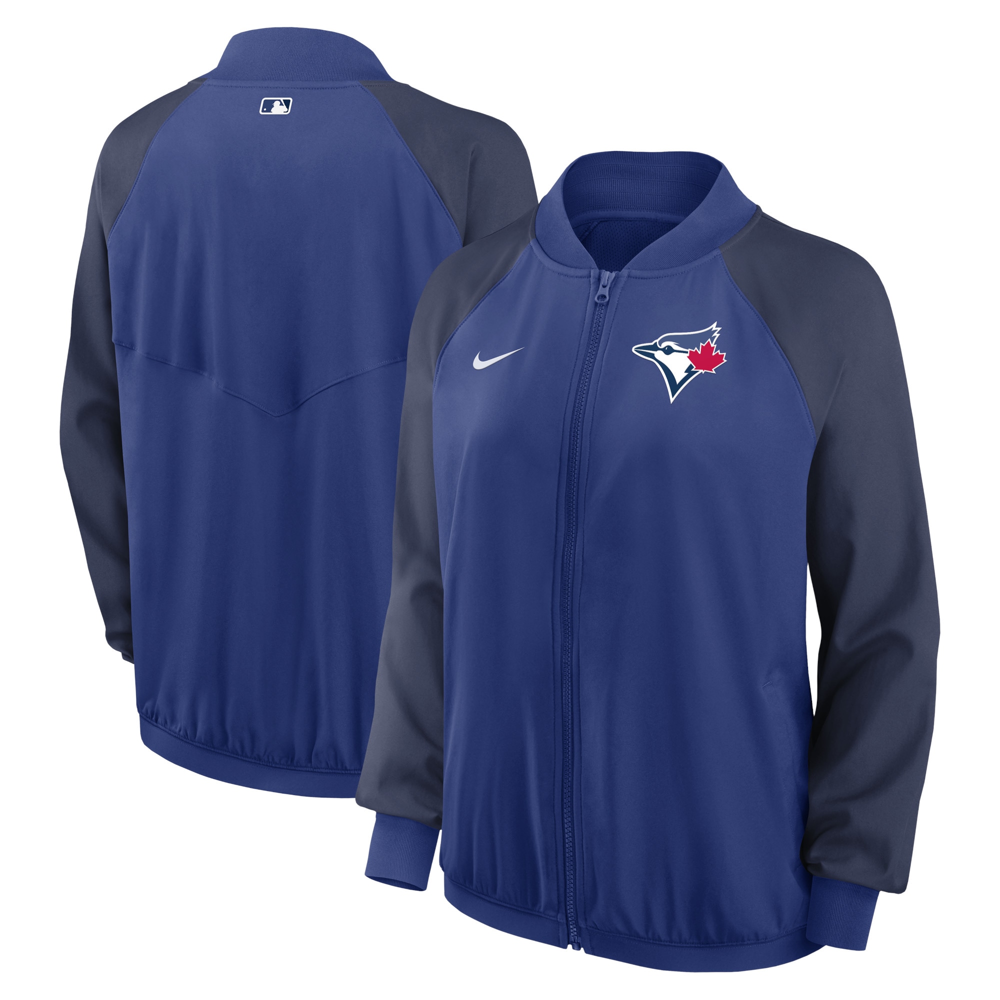 Women's Toronto Blue Jays Nike Royal Authentic Collection Team Raglan Performance Full-Zip Jacket
