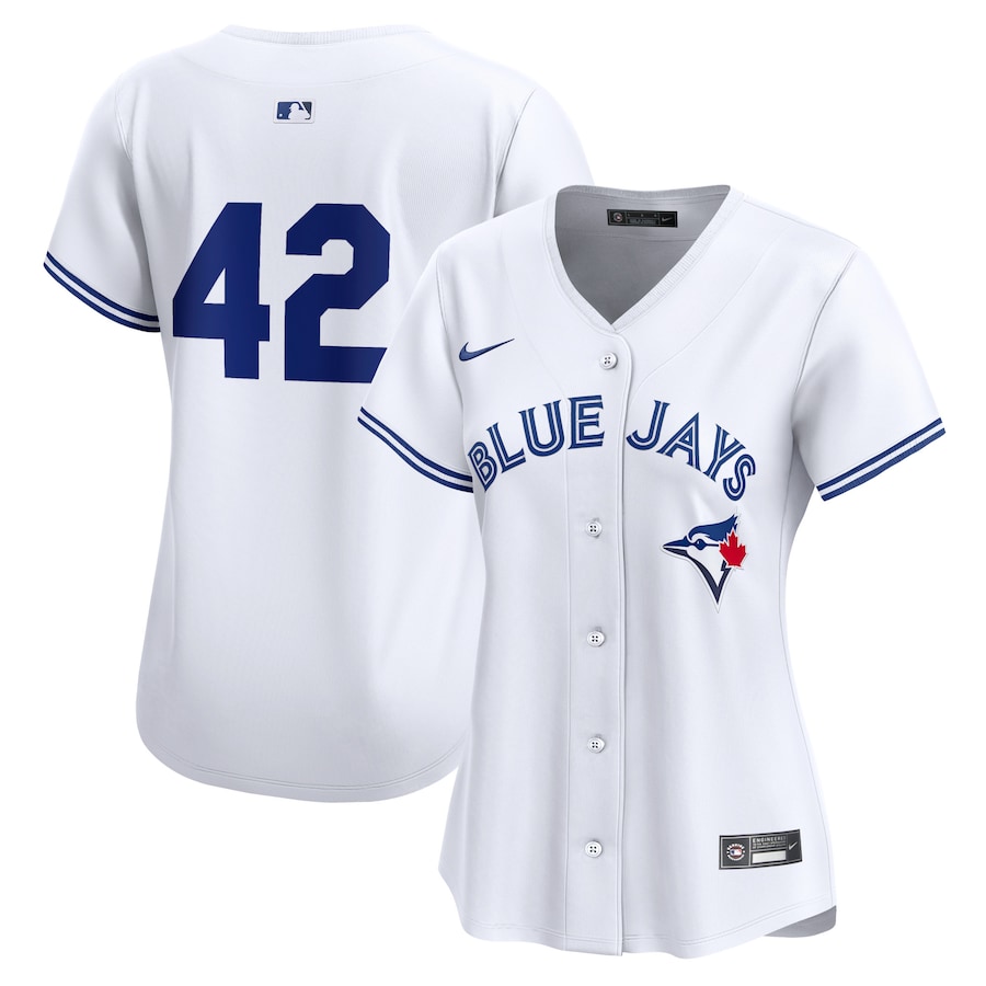 Women's Toronto Blue Jays Nike White 2024 Jackie Robinson Day Home Limited Jersey