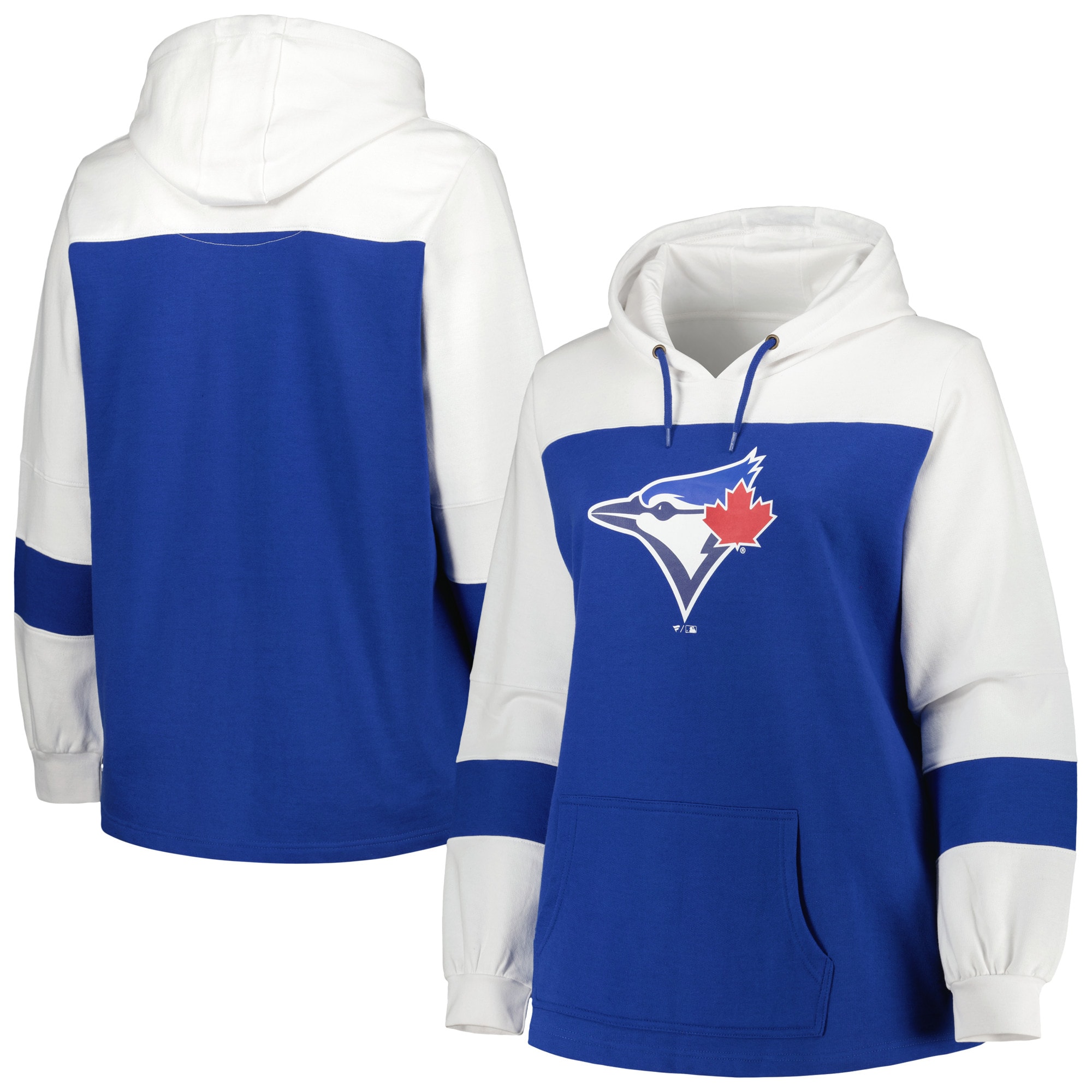 Women's Toronto Blue Jays Royal Plus Size Colorblock Pullover Hoodie
